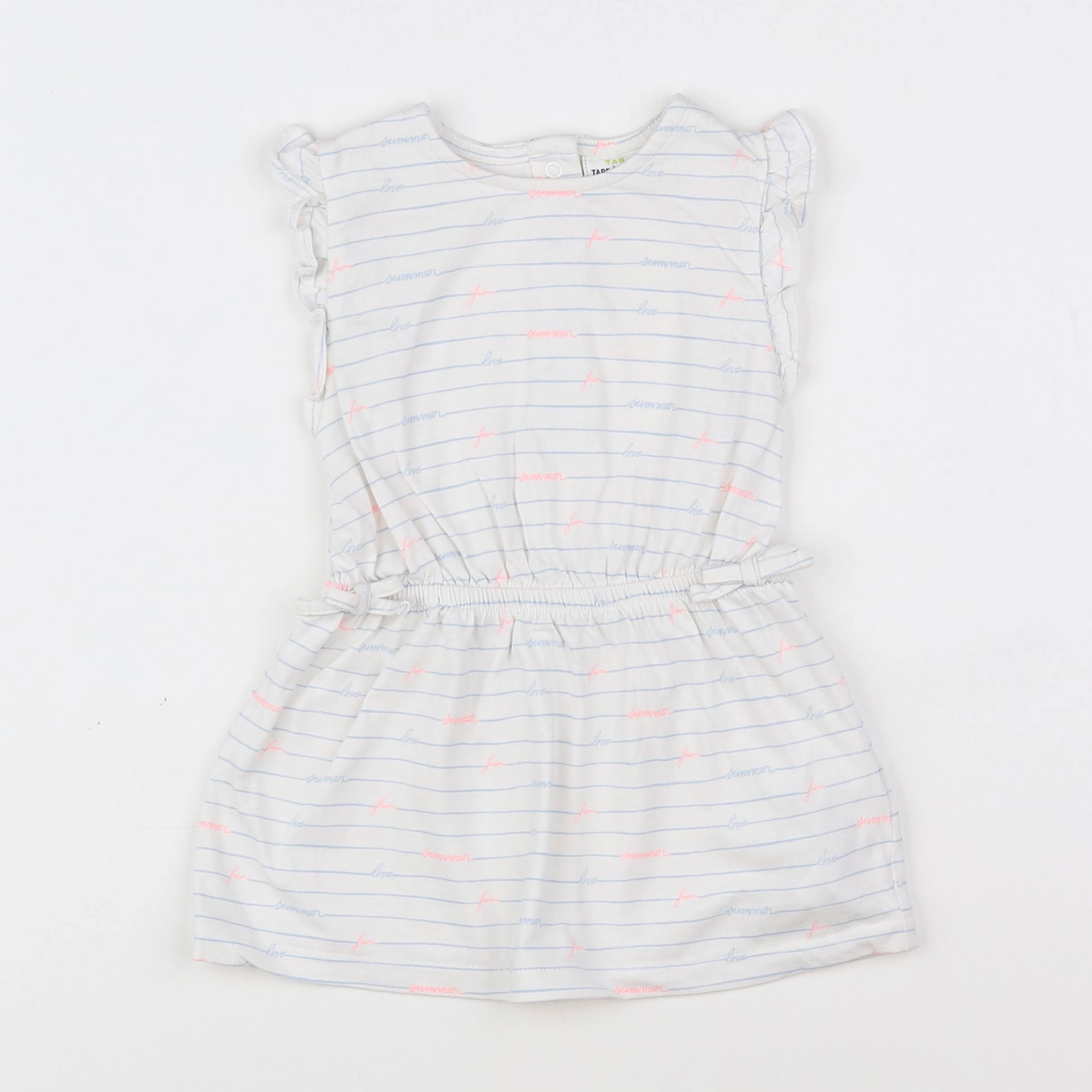 Tape à l'oeil - robe blanc, bleu - 12 mois
