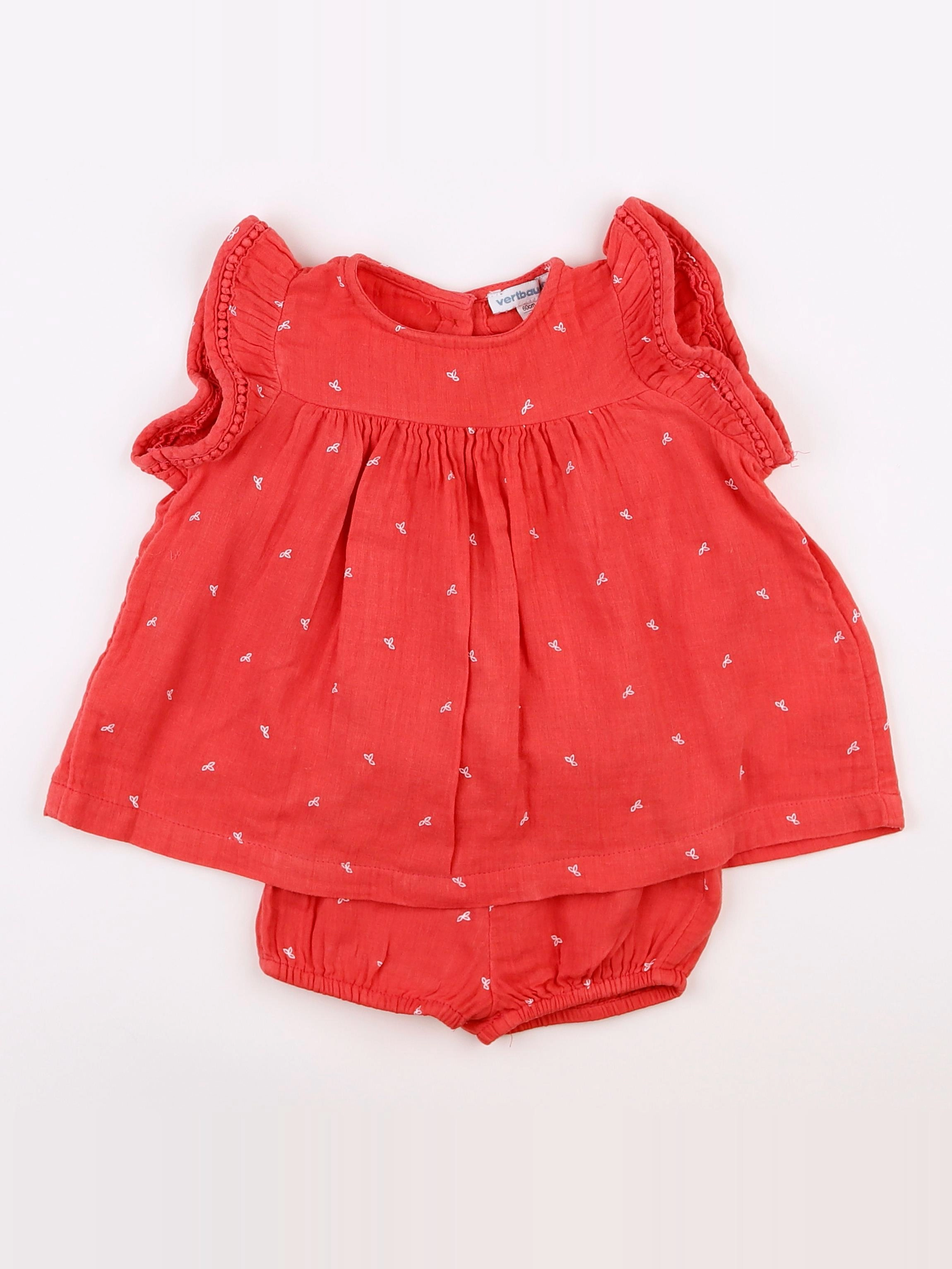Vertbaudet - robe rose - 3 mois