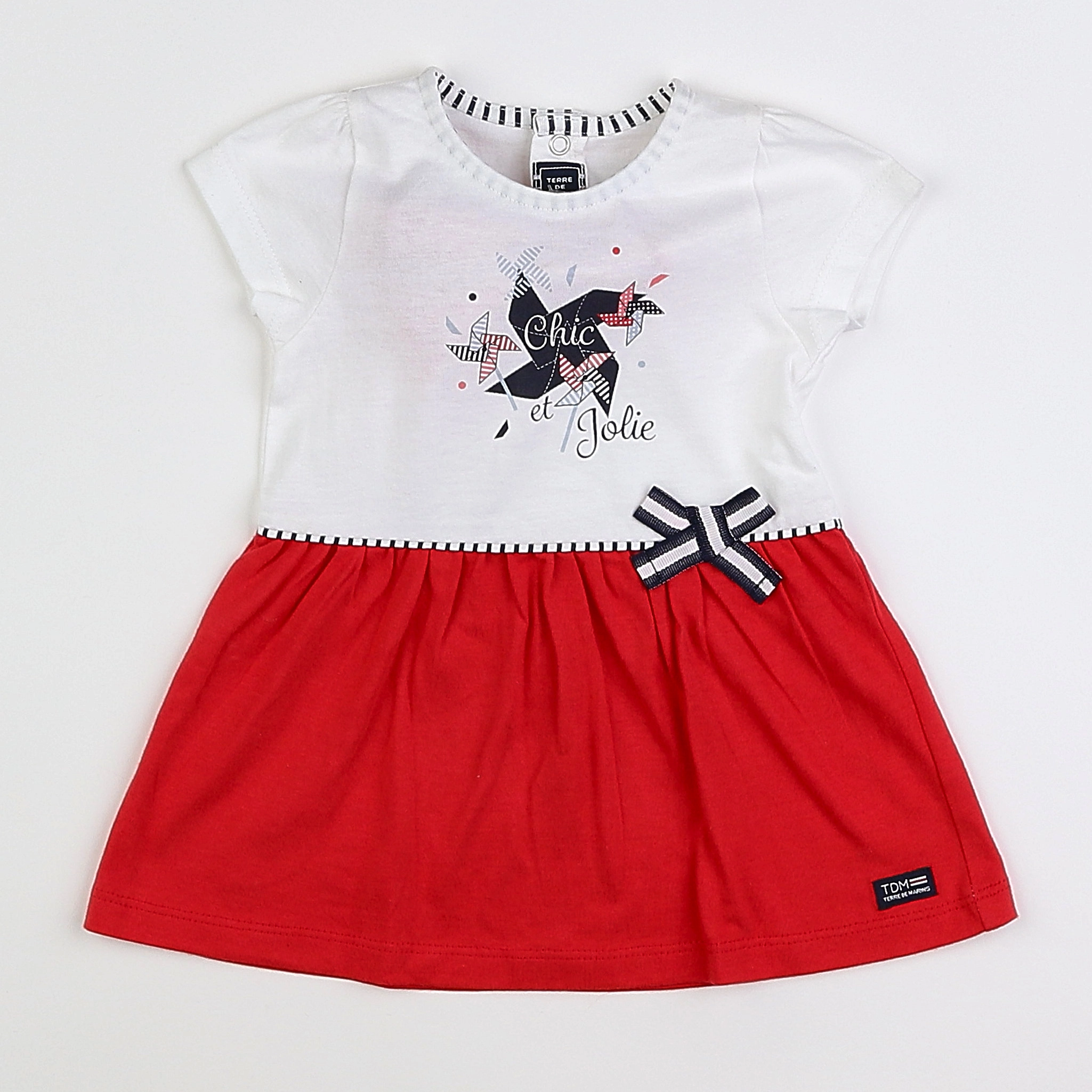 Terre de marins - robe blanc, rouge (état neuf) - 6 mois