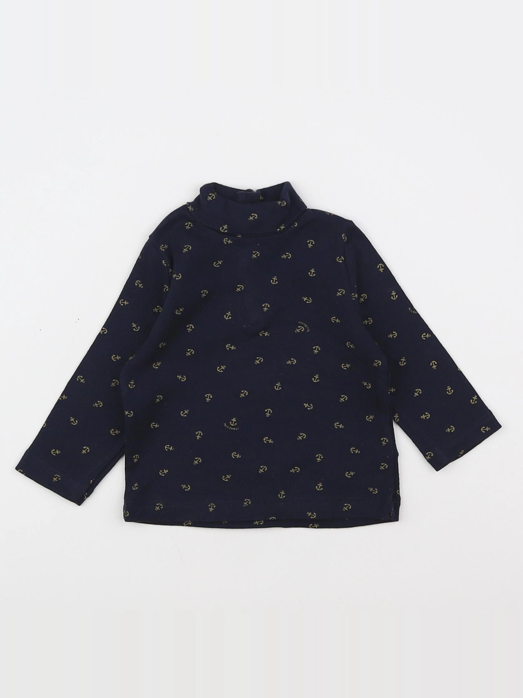 Petit Bateau - sous-pull bleu - 6 mois