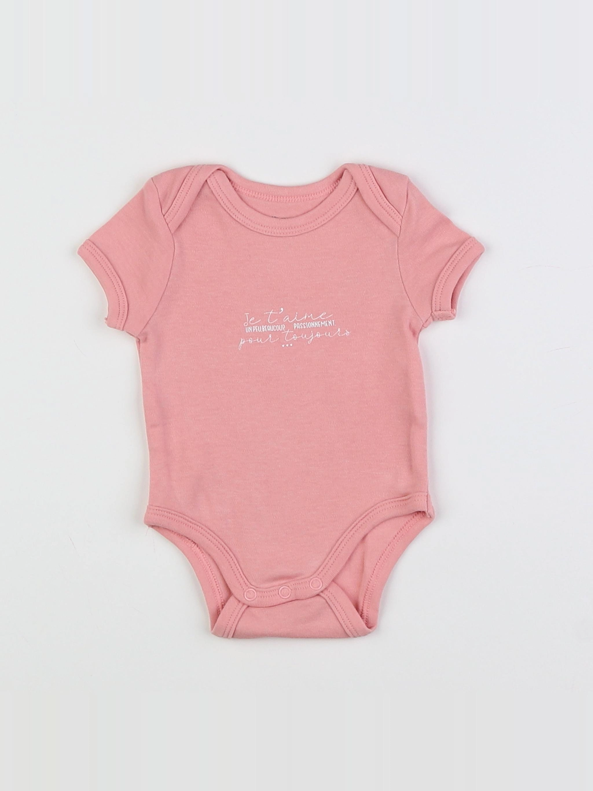 Vertbaudet - body rose - 1 mois