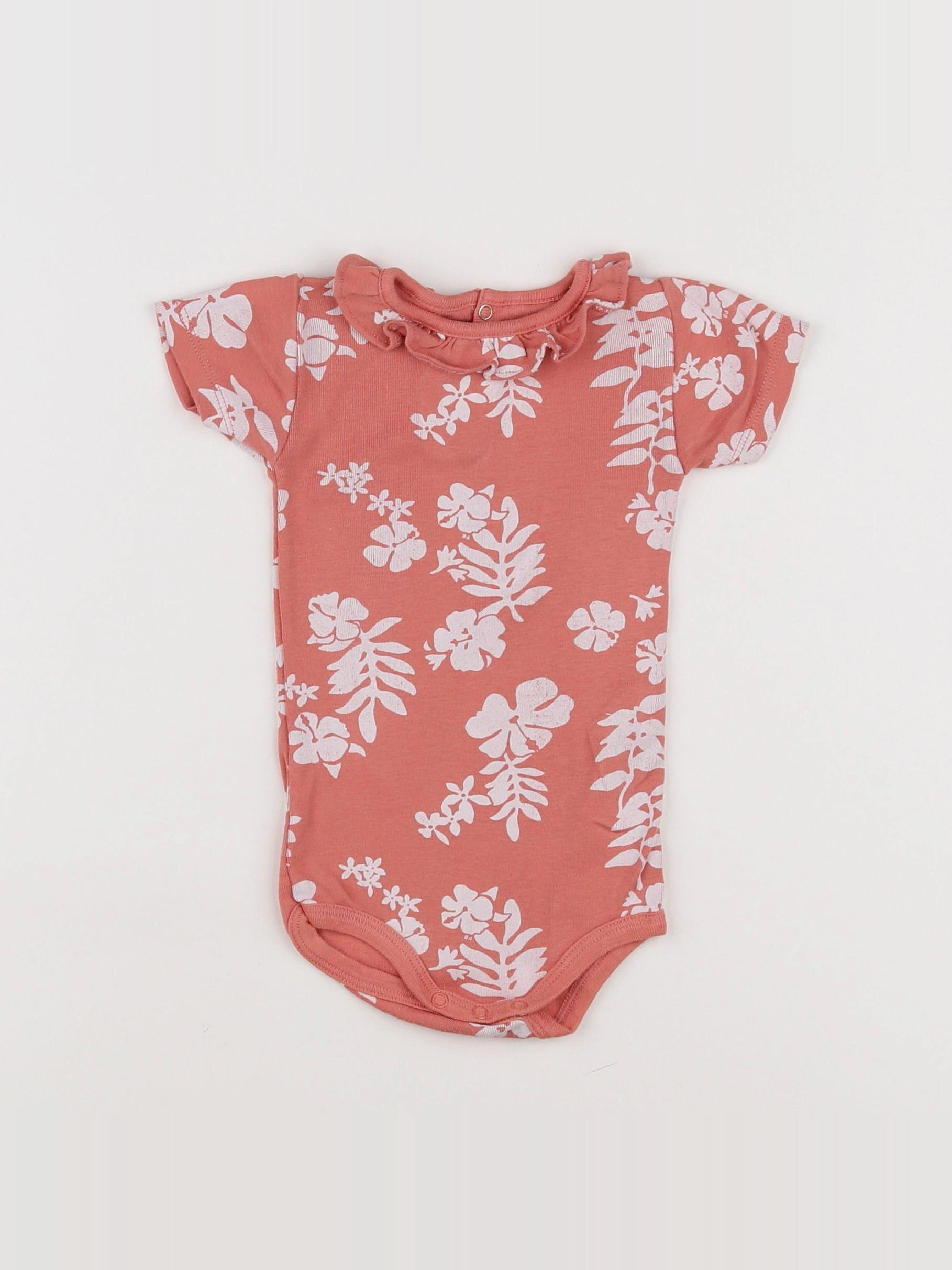 Petit Bateau - body à col rose - 6 mois