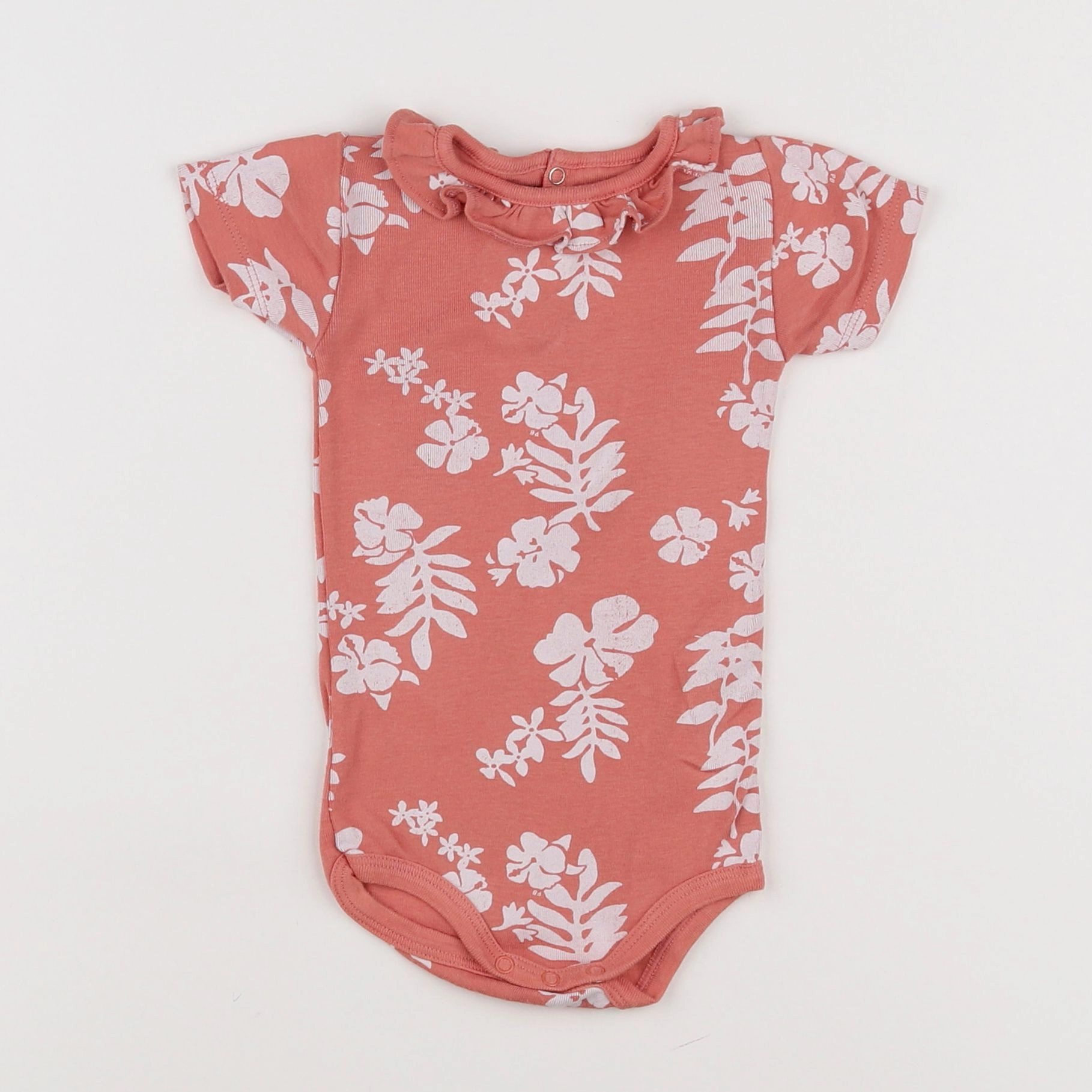 Petit Bateau - body à col rose - 6 mois