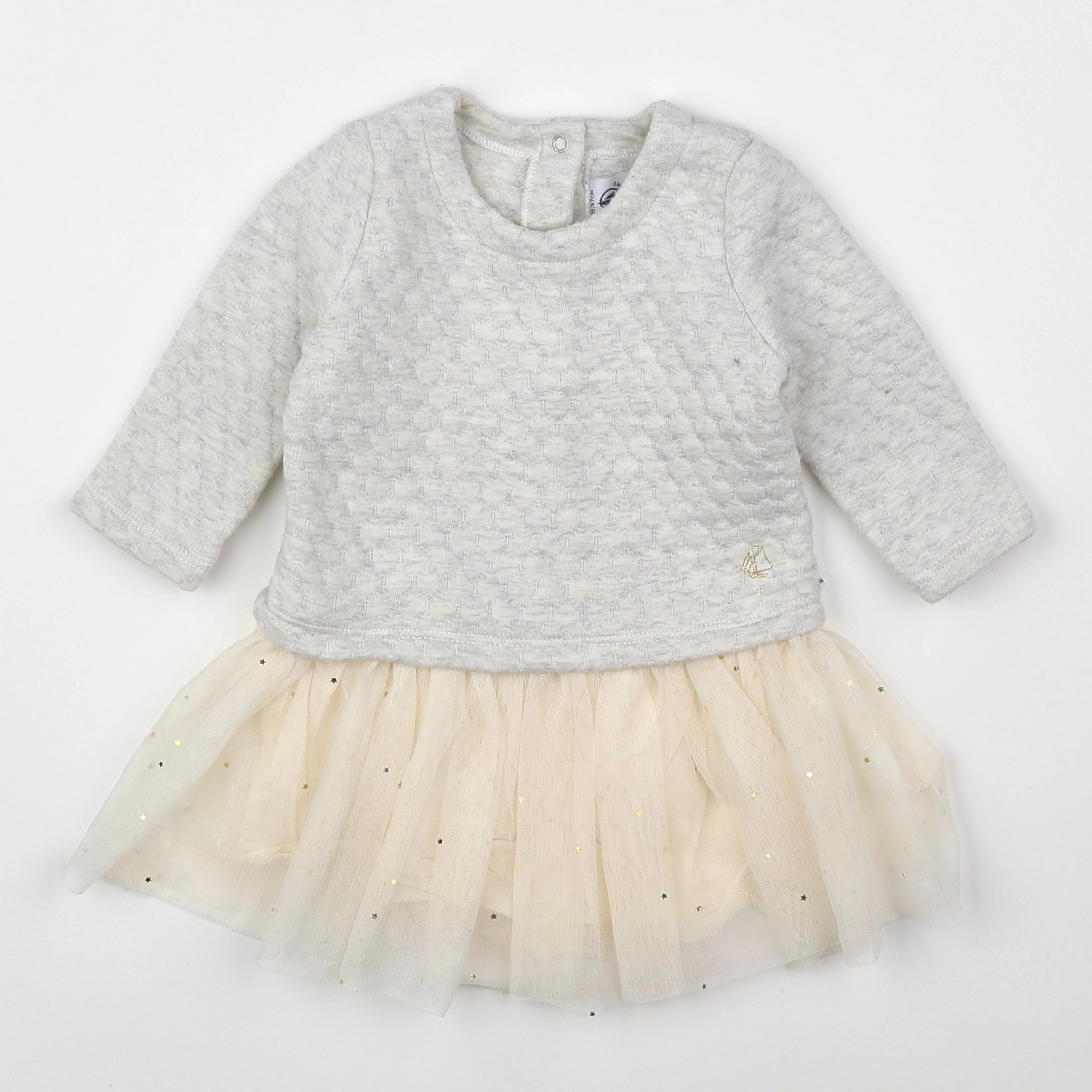 Petit Bateau - robe gris - 6 mois