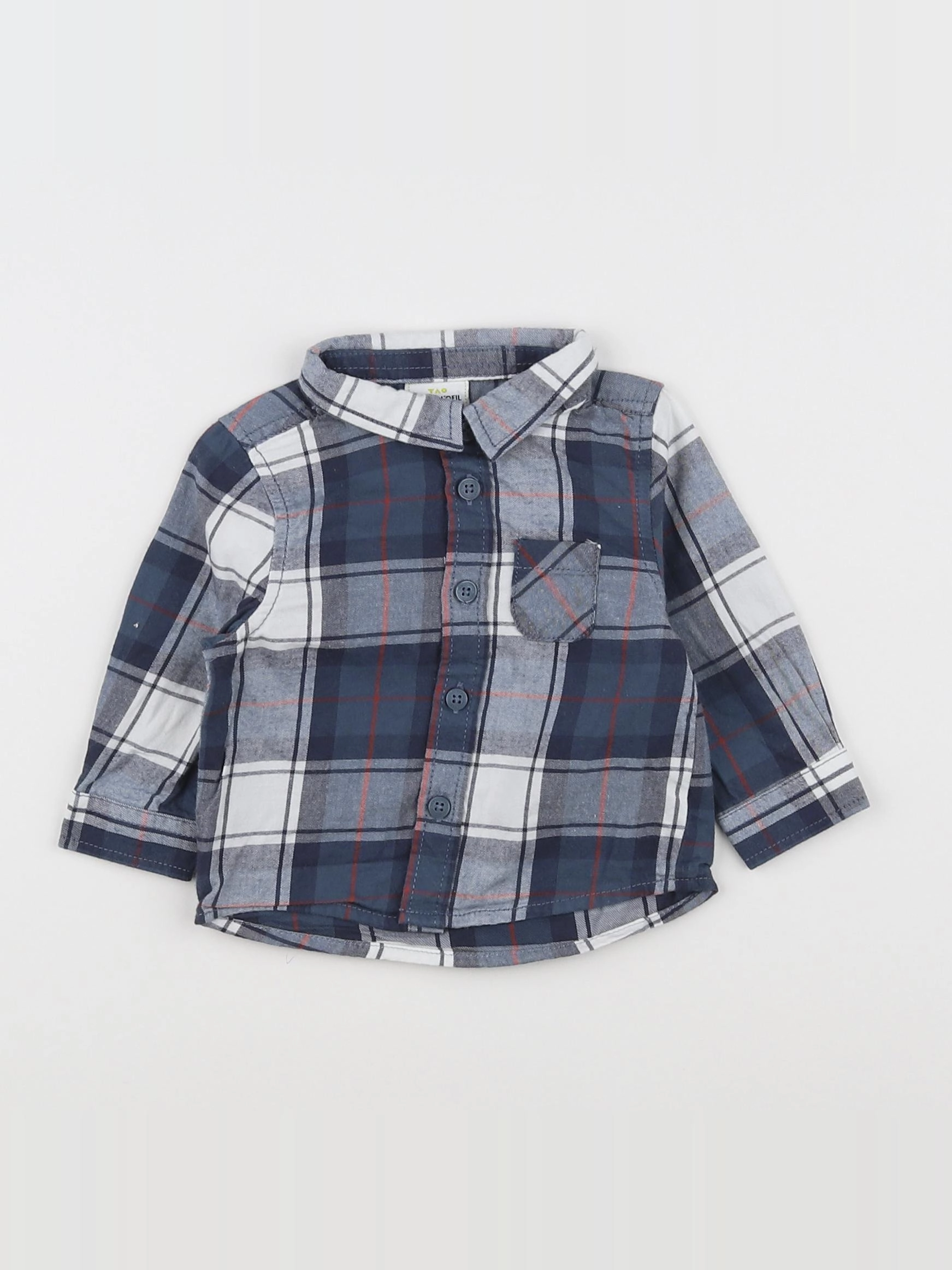 Tape à l'oeil - chemise blanc, bleu - 3 mois
