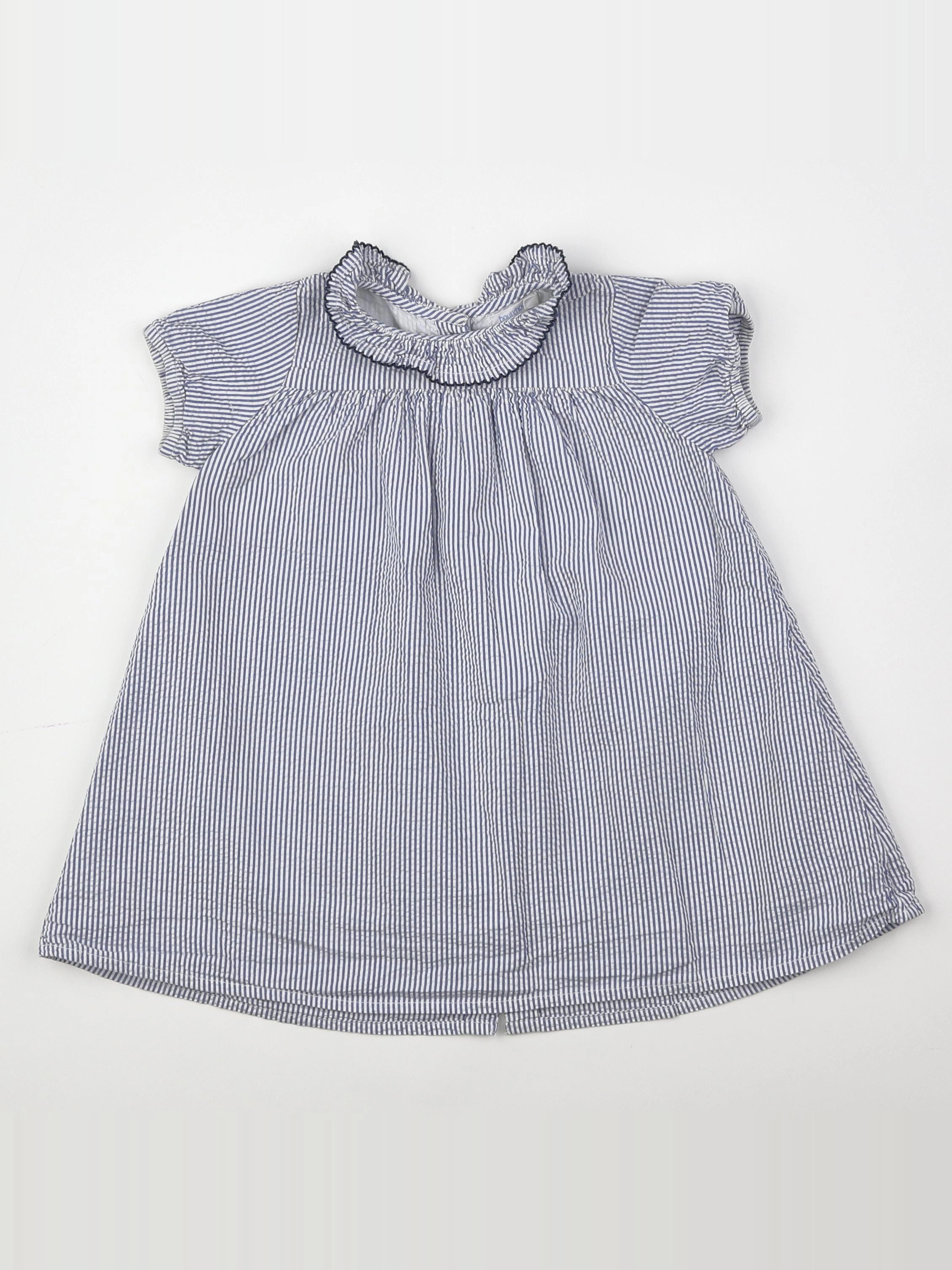 Boutchou - robe blanc, bleu - 18 mois