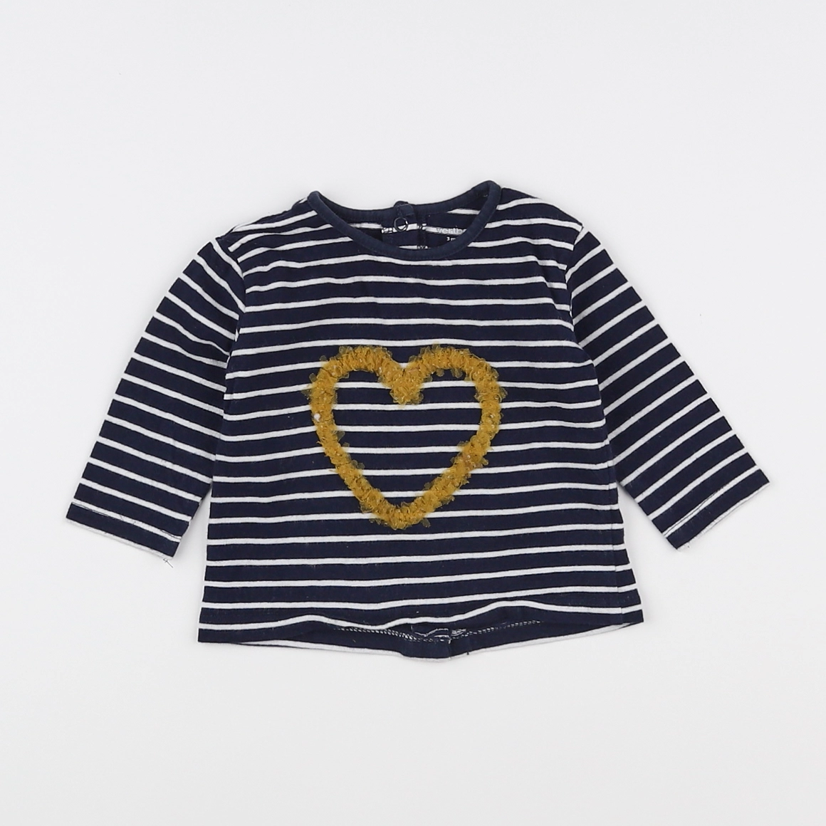 Vertbaudet - tee-shirt bleu, blanc - 3 mois