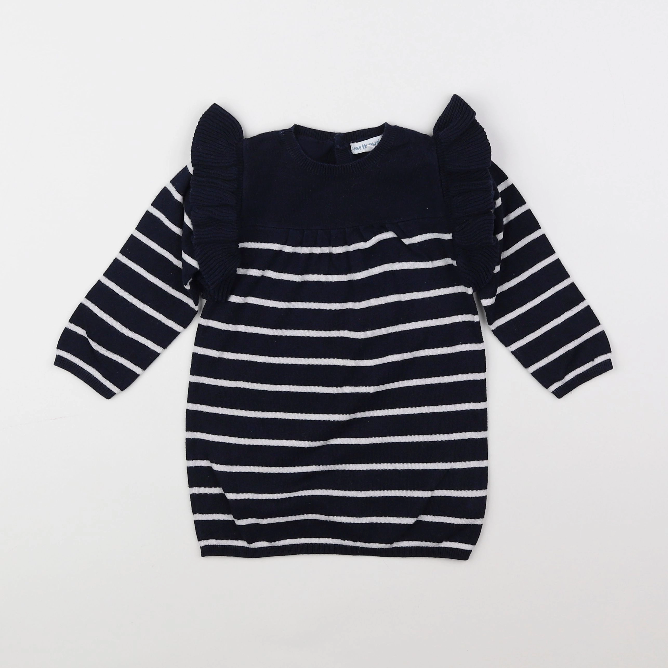 Vertbaudet - robe bleu, blanc - 18 mois