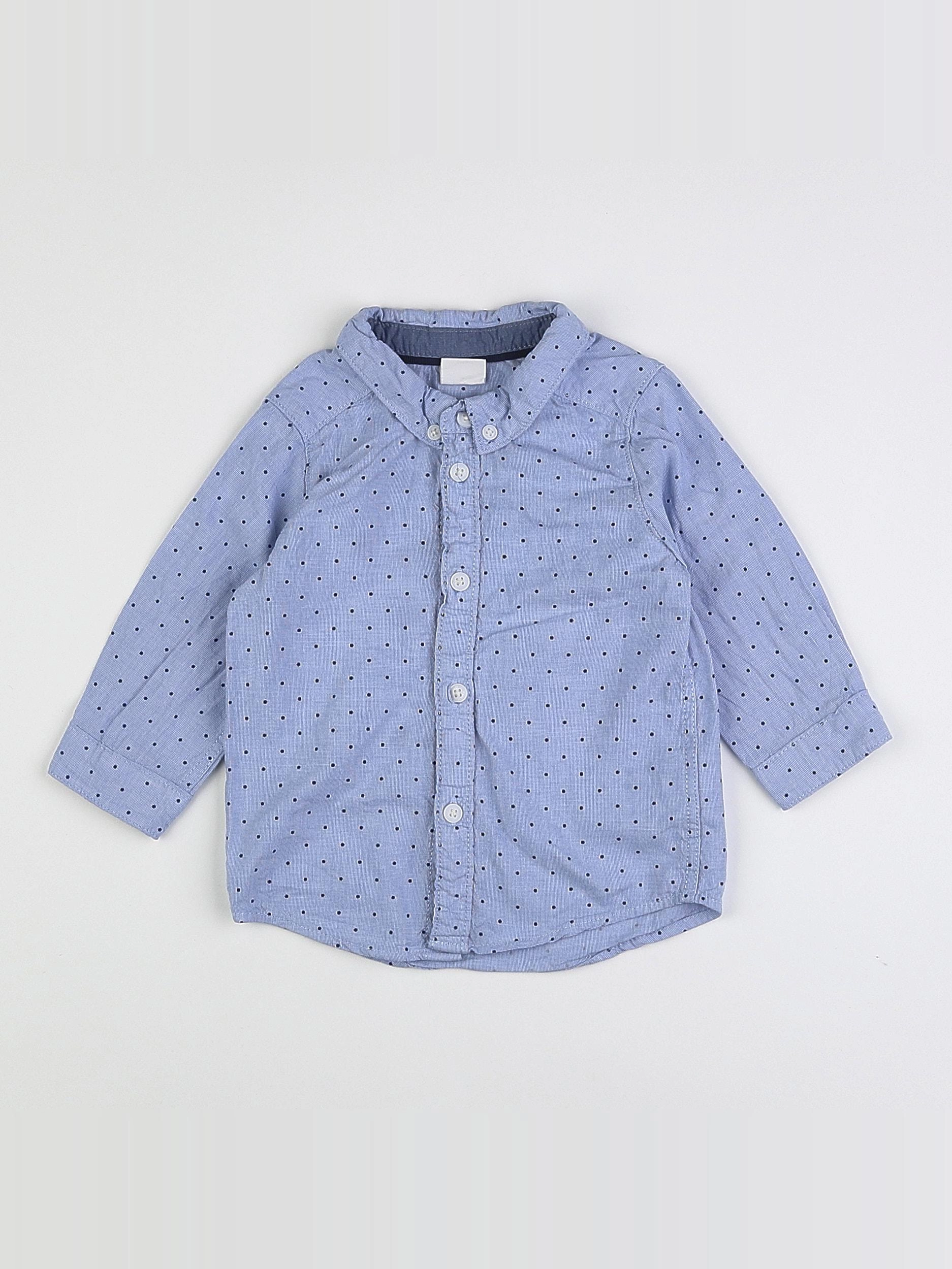 H&M - chemise bleu - 3/6 mois