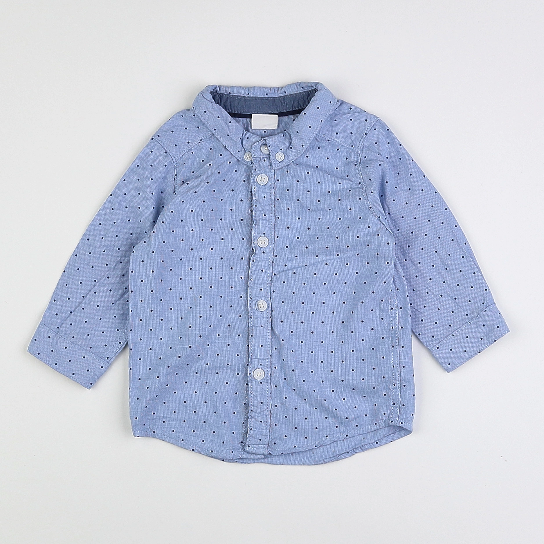 H&M - chemise bleu - 3/6 mois