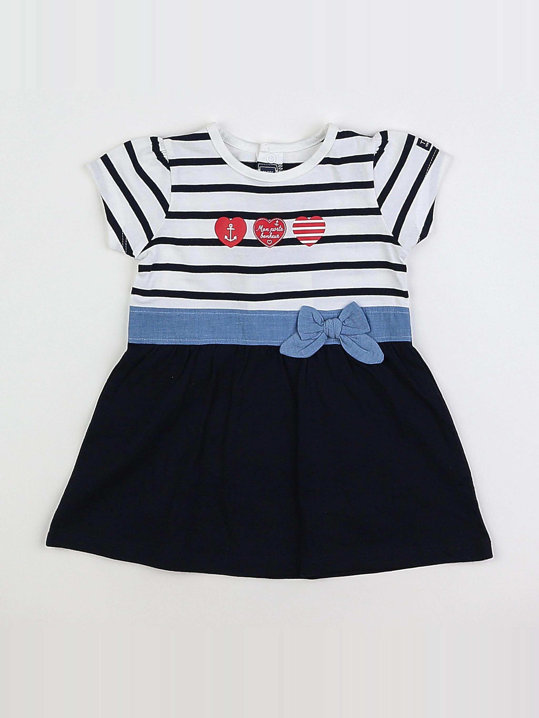 Terre de marins - robe blanc, bleu (état neuf) - 6 mois