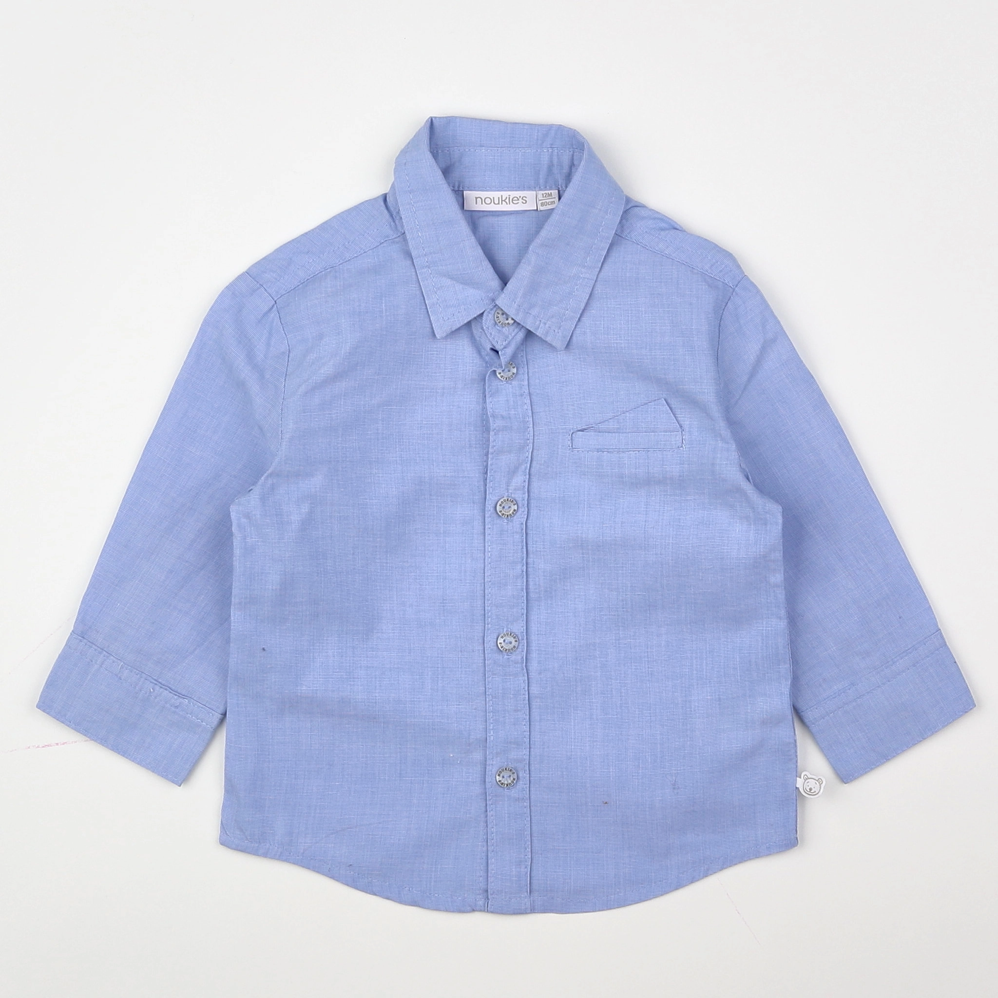 Noukie's - chemise bleu - 12 mois