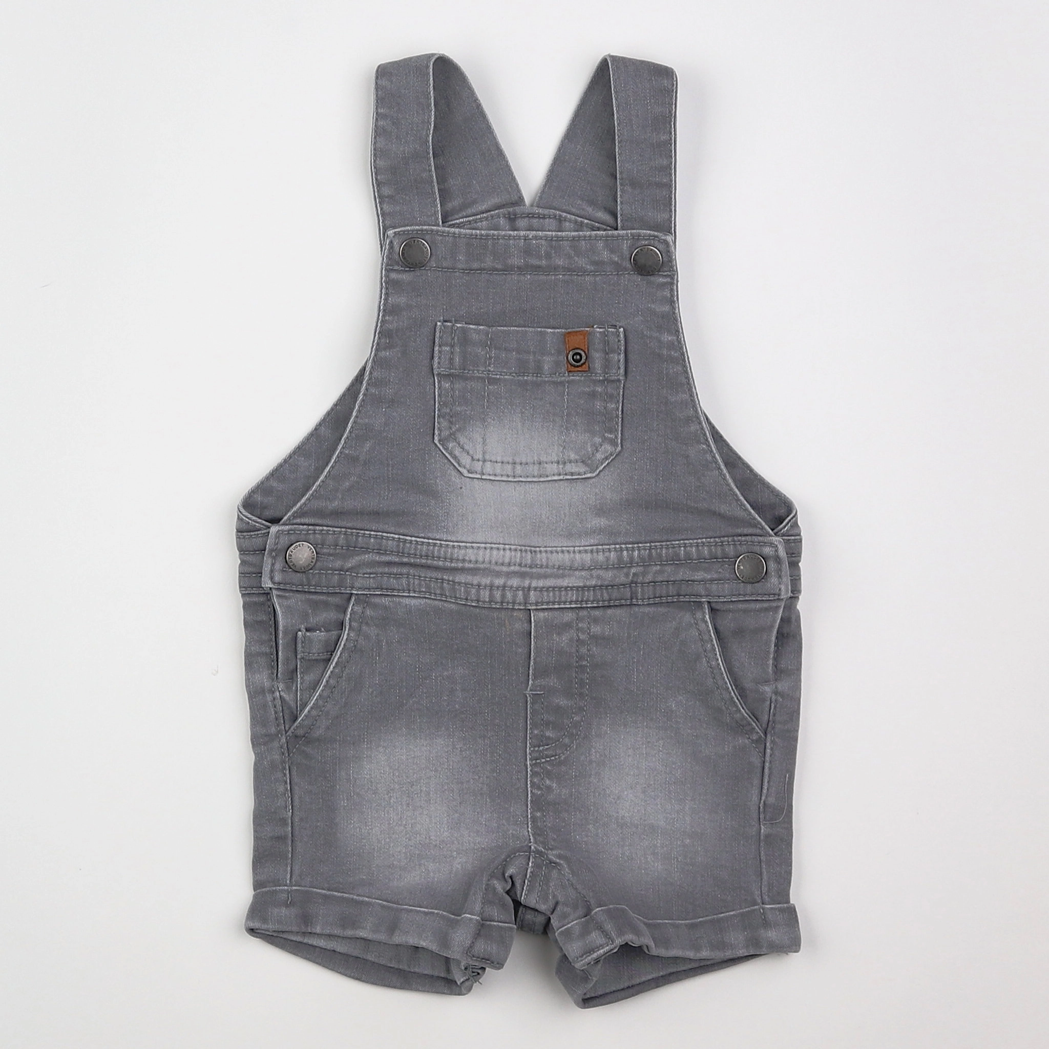 Vertbaudet - salopette gris - 12 mois