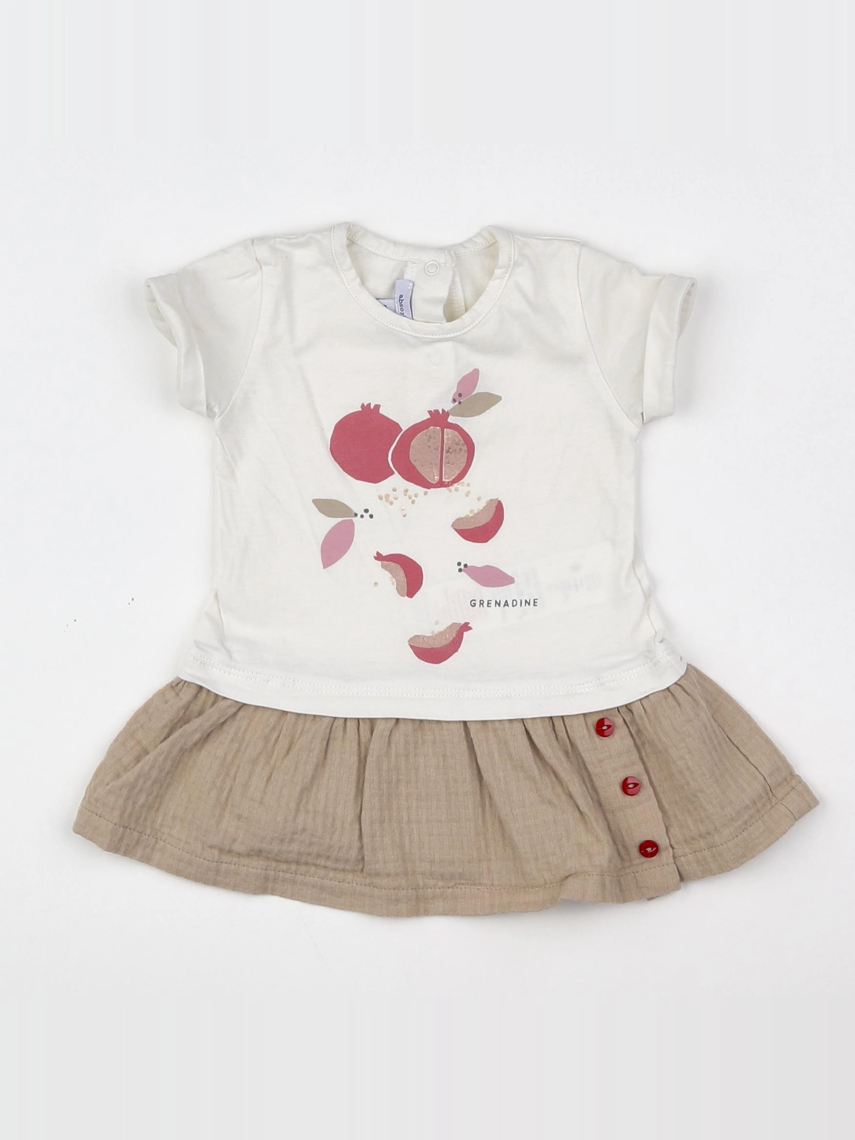 Absorba - robe beige, marron - 6 mois