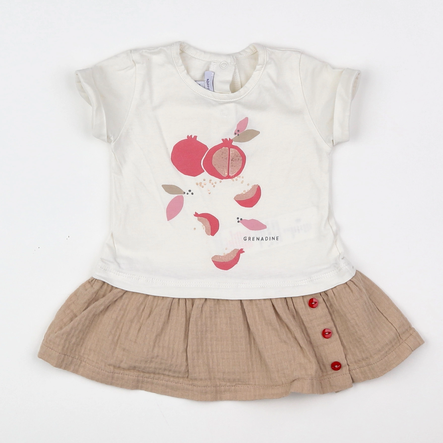 Absorba - robe beige, marron - 6 mois