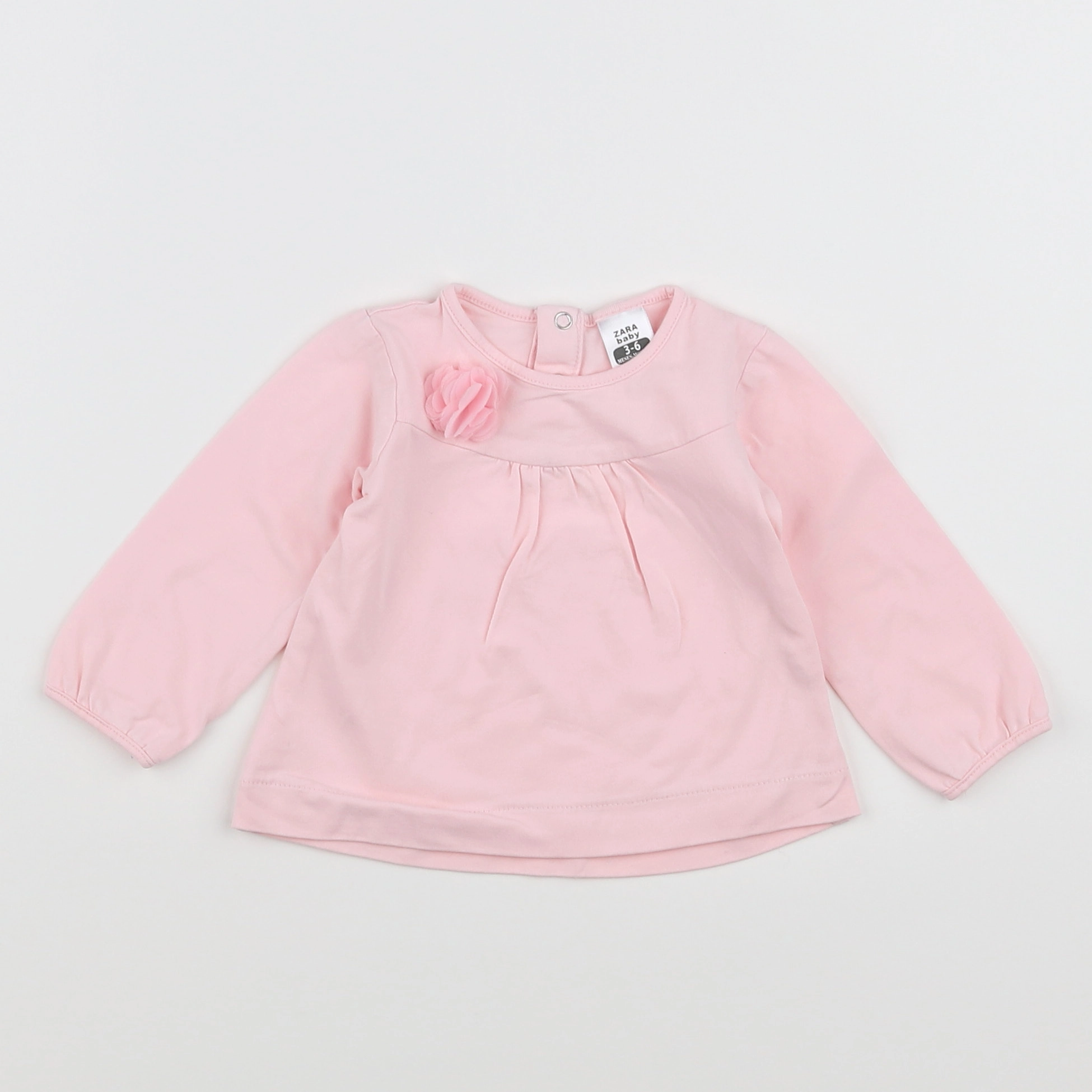 Zara - tee-shirt rose - 3/6 mois
