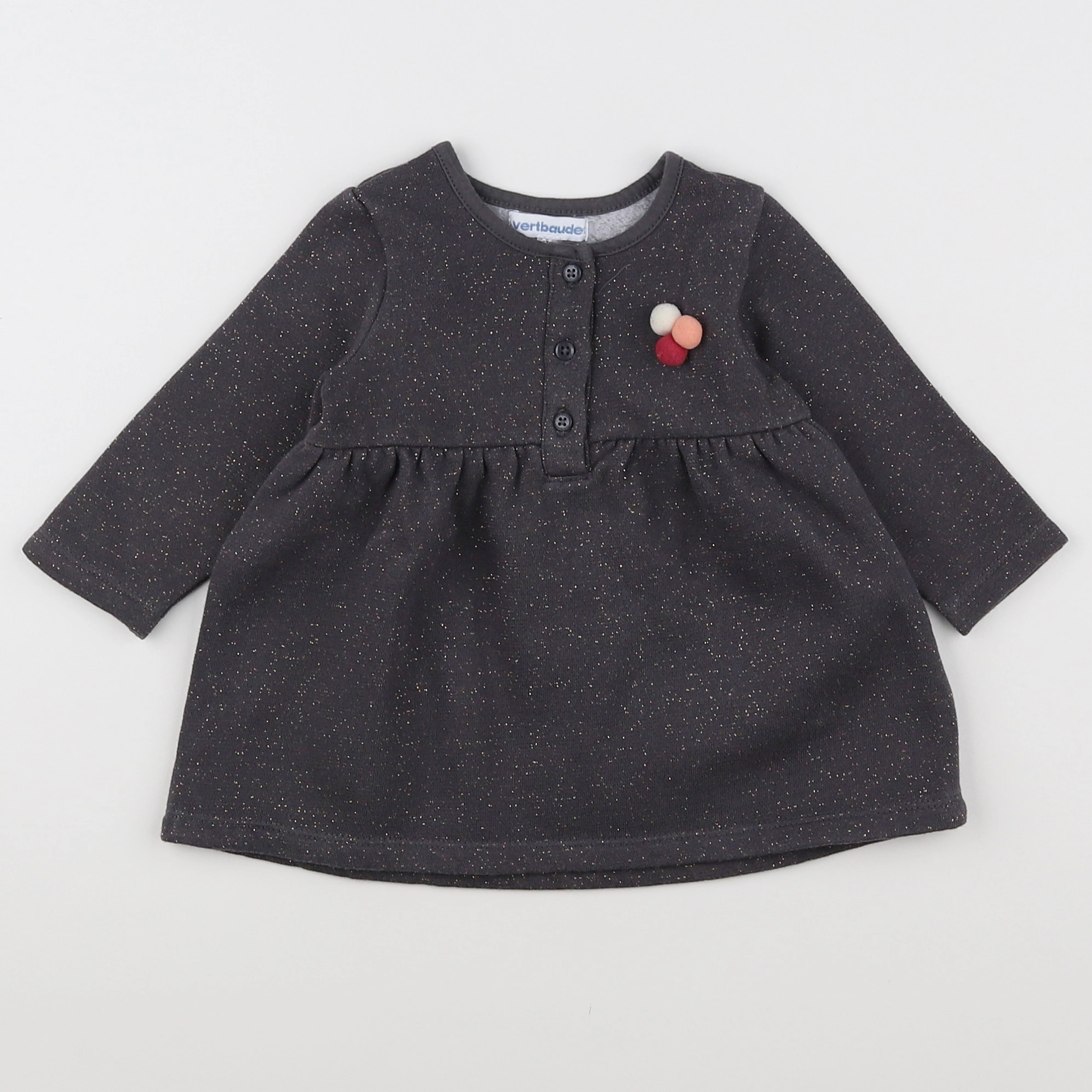Vertbaudet - robe gris - 6 mois