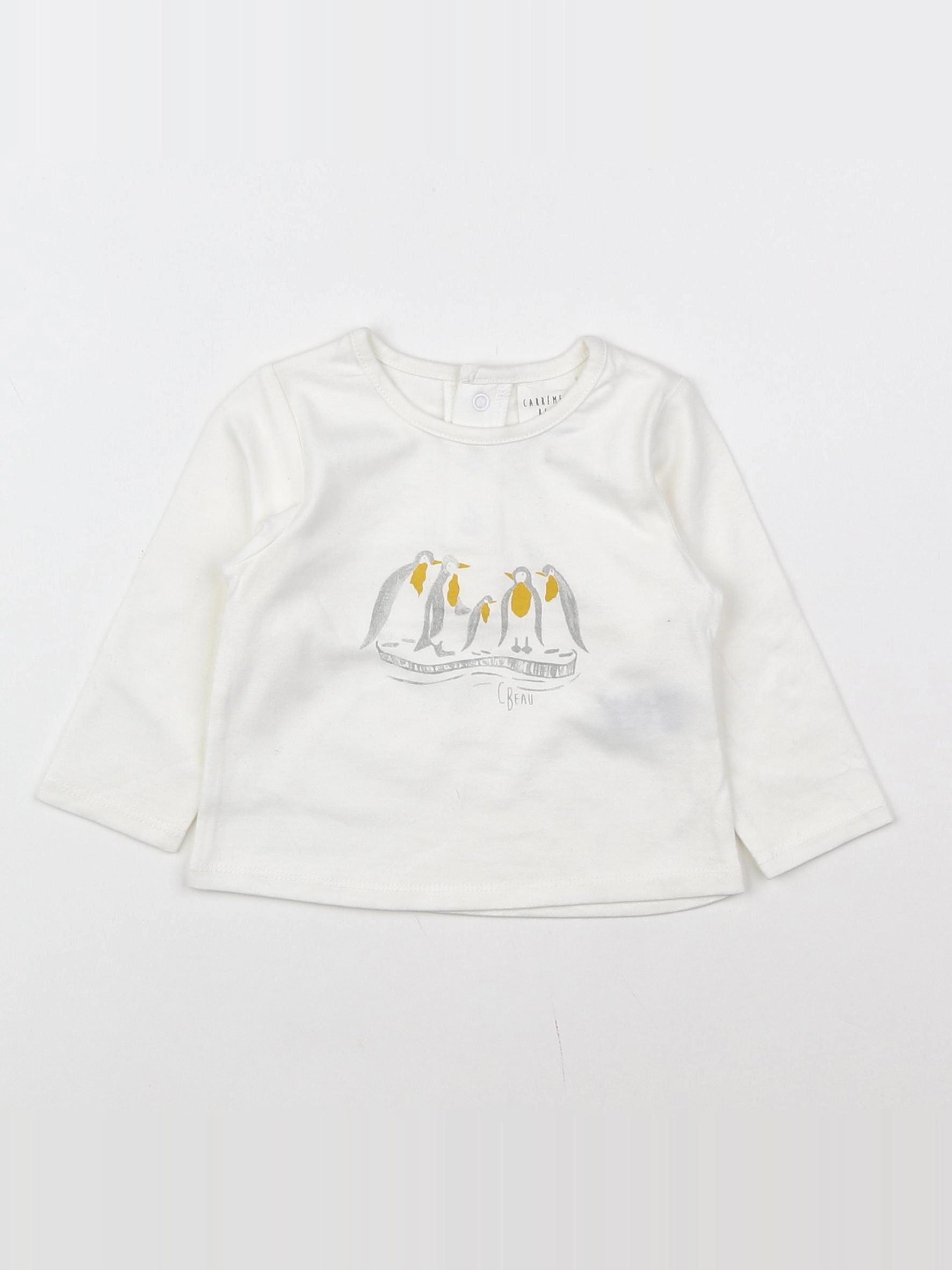 Carrément Beau - tee-shirt blanc - 6 mois