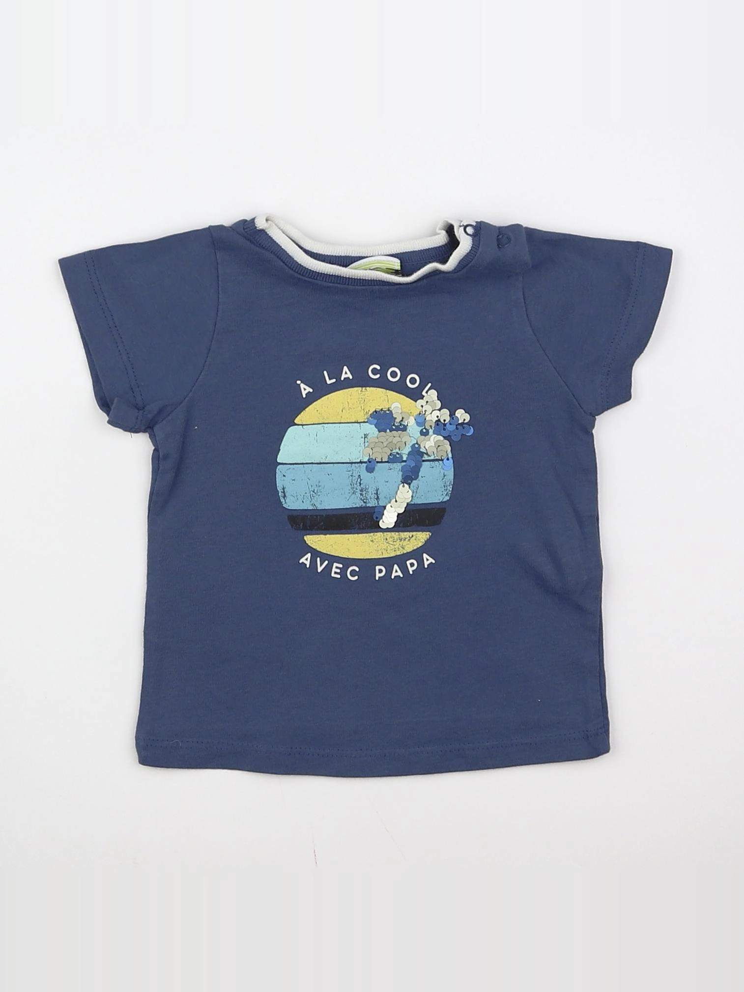 Tape à l'oeil - tee-shirt bleu - 6 mois