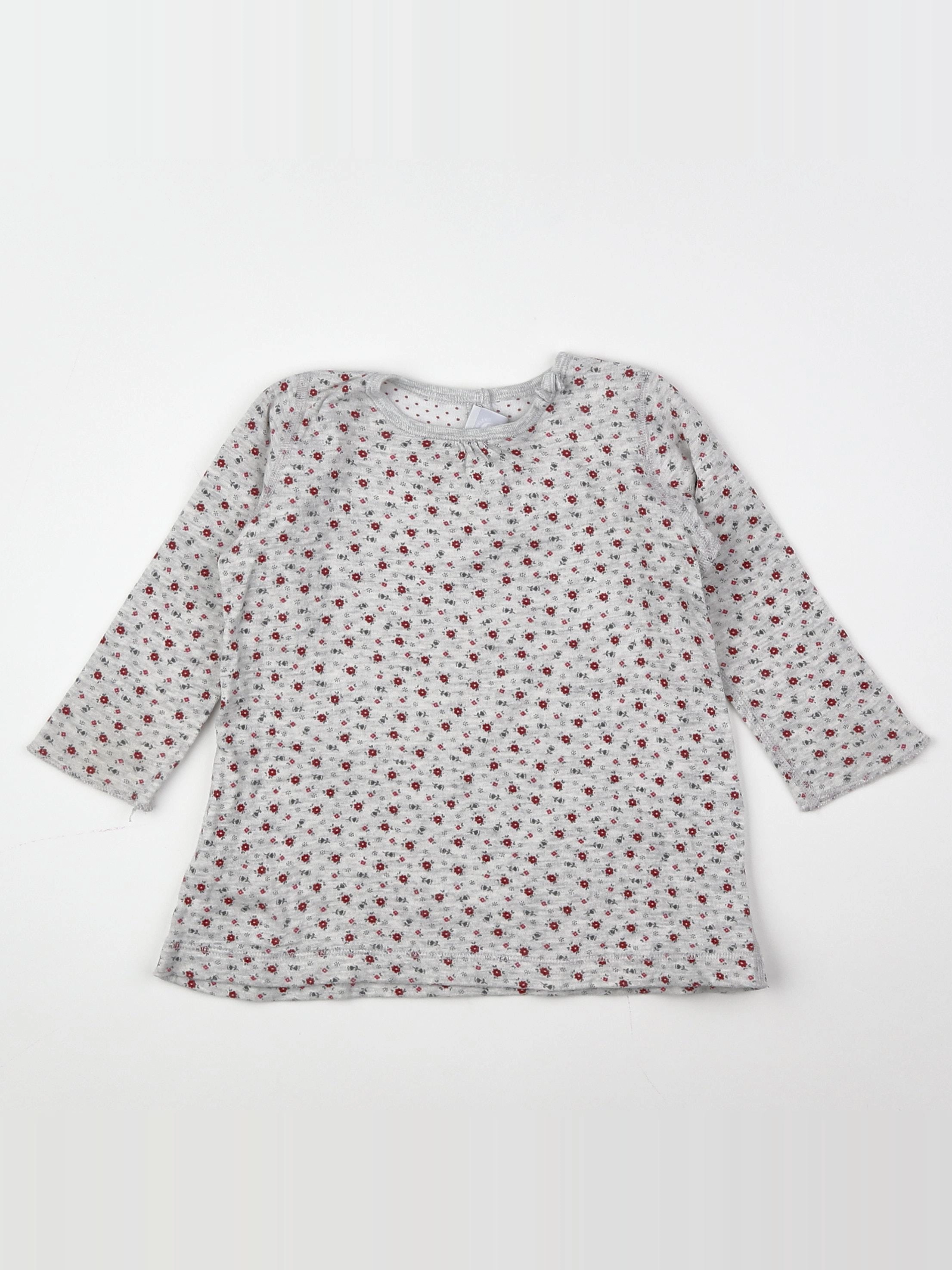 Petit Bateau - robe gris - 12 mois