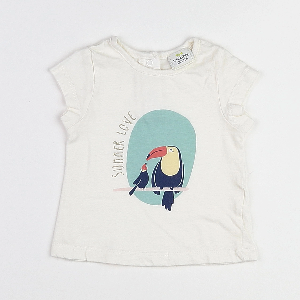 Tape à l'oeil - tee-shirt blanc - 3 mois