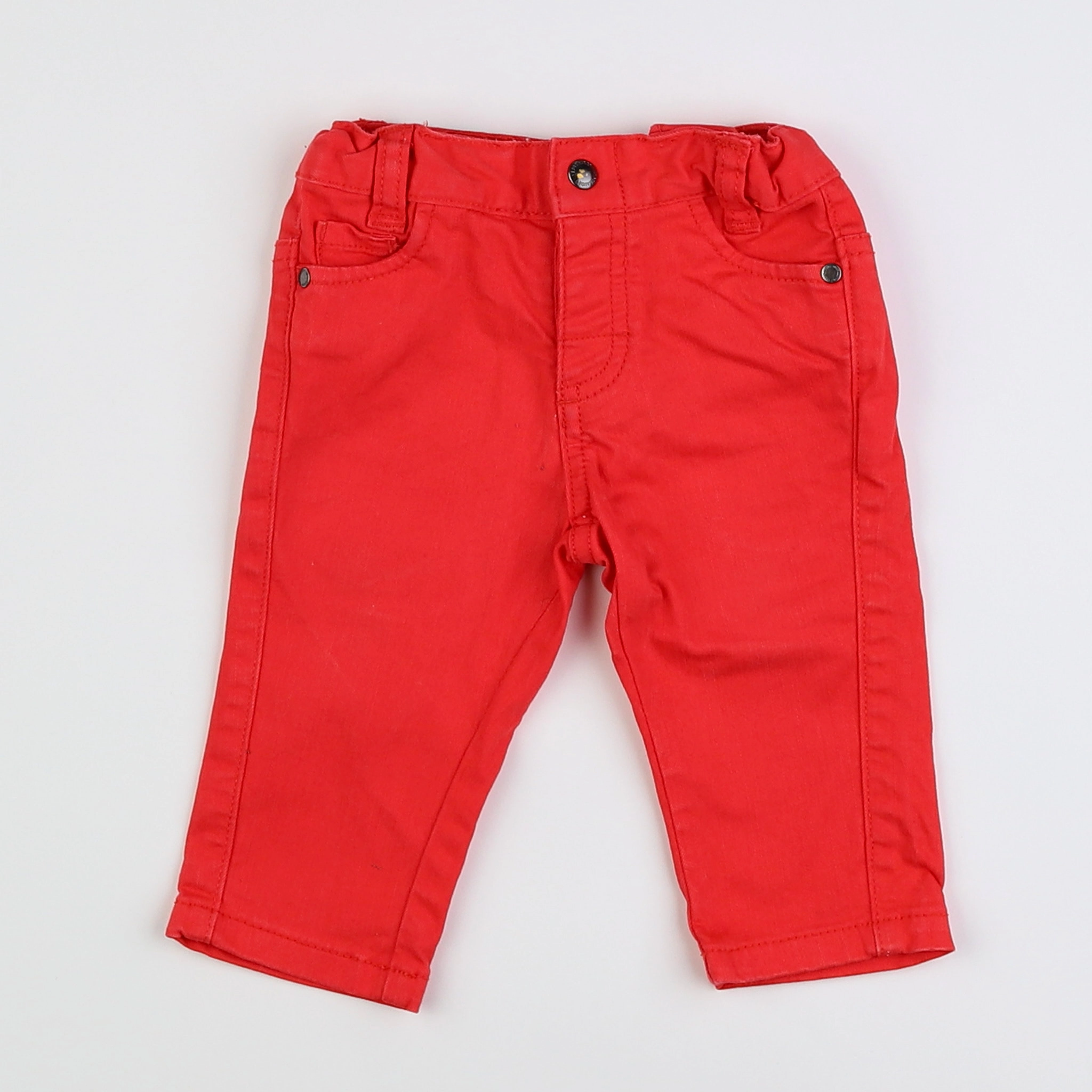 Vertbaudet - pantalon rouge - 9 mois