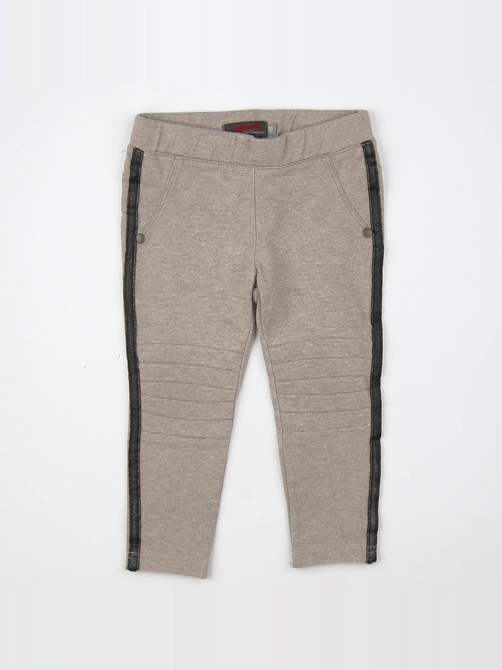 Catimini - jegging beige, noir - 18 mois