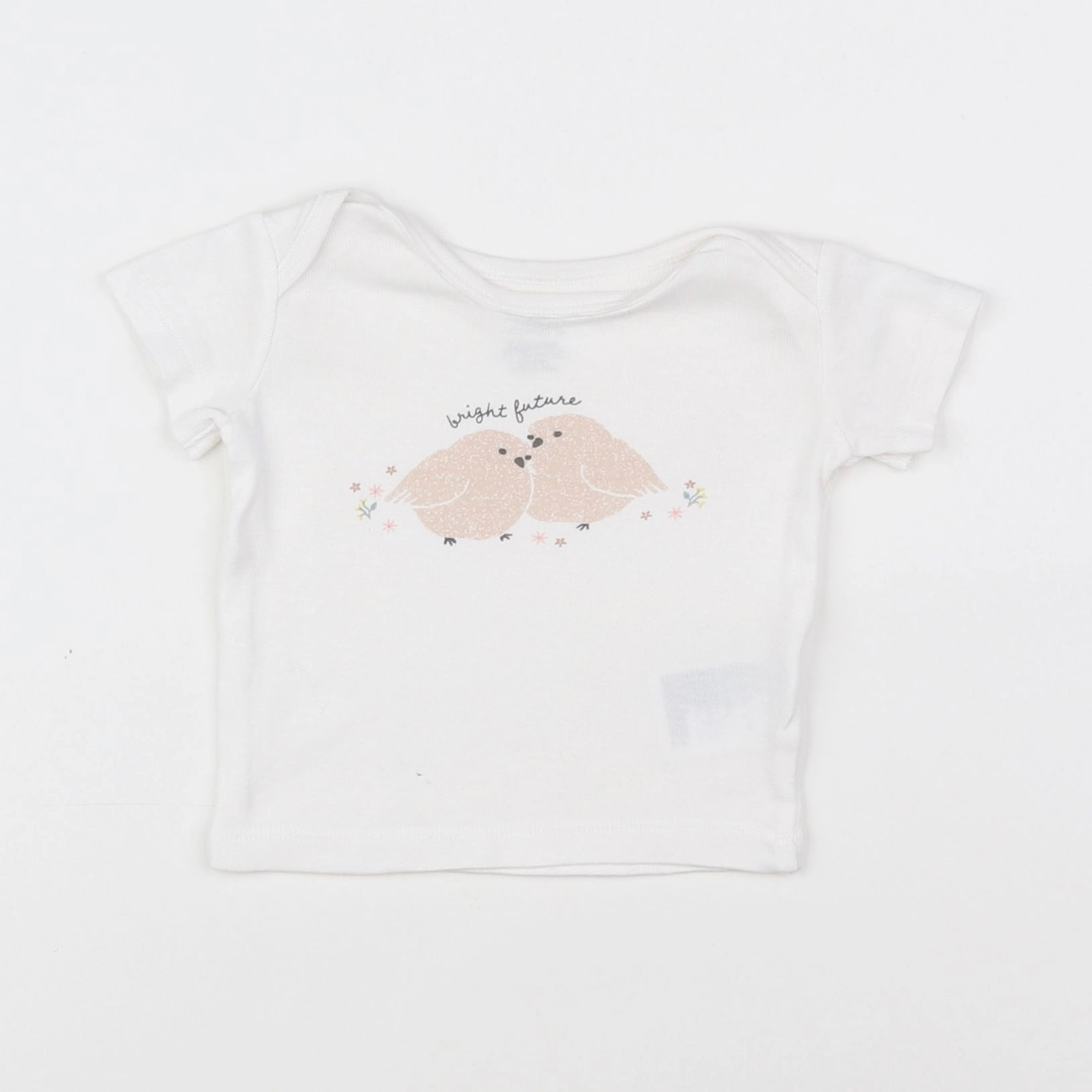 H&M - tee-shirt blanc, marron - 12/18 mois