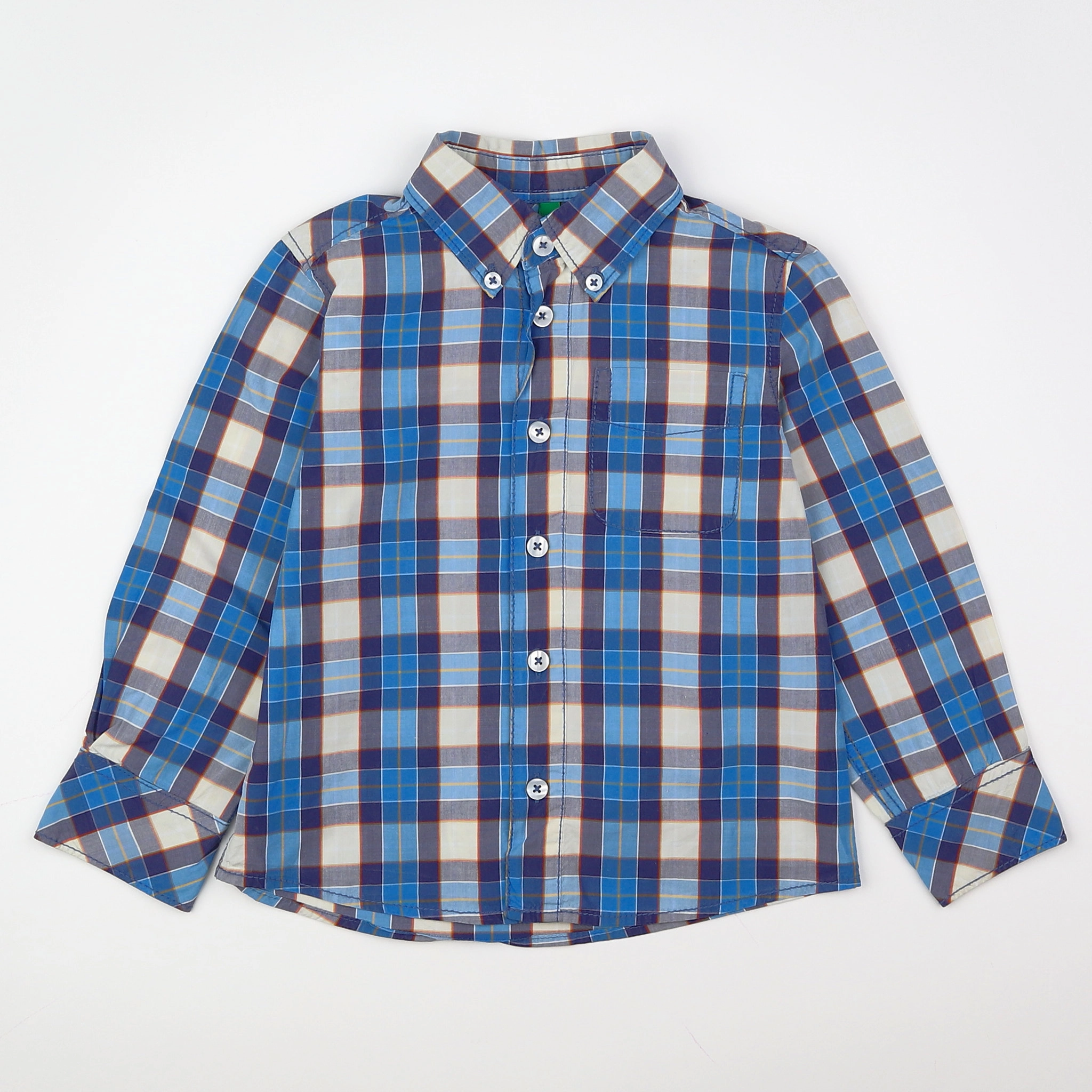 Benetton - chemise bleu - 2 ans