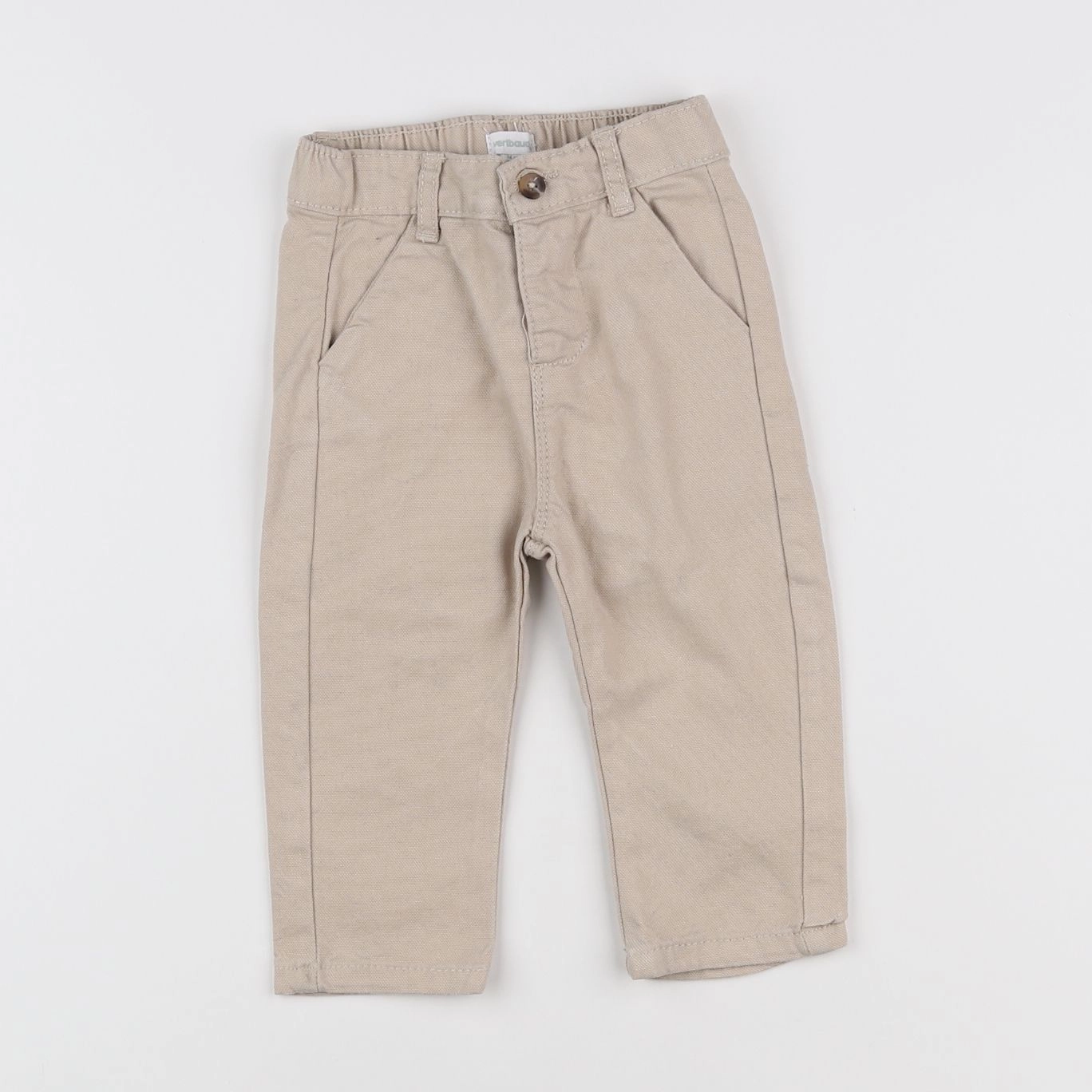 Vertbaudet - pantalon beige - 12 mois