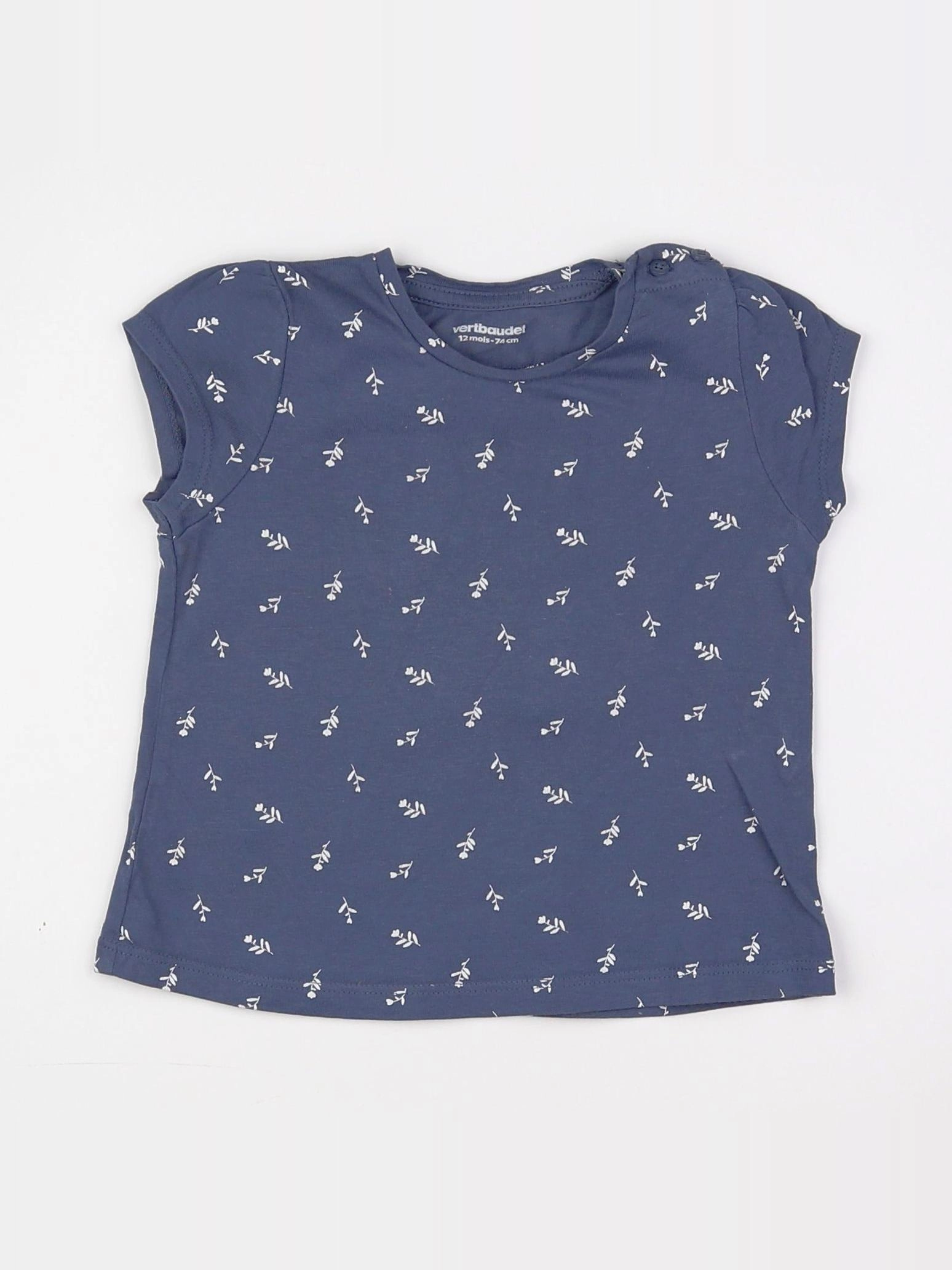 Vertbaudet - tee-shirt bleu - 12 mois