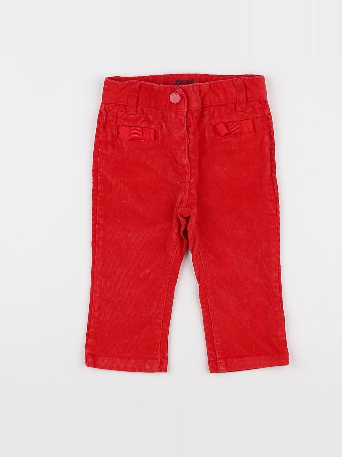 Jacadi - pantalon rouge - 12 mois