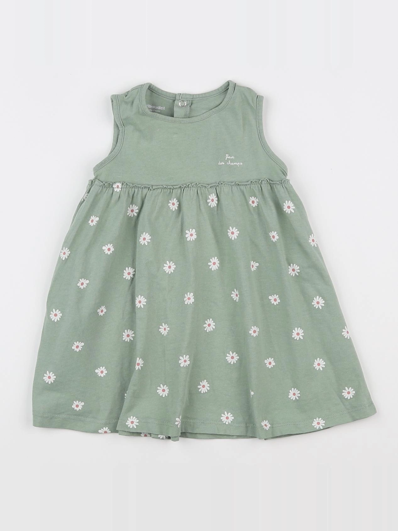 Vertbaudet - robe vert - 12 mois