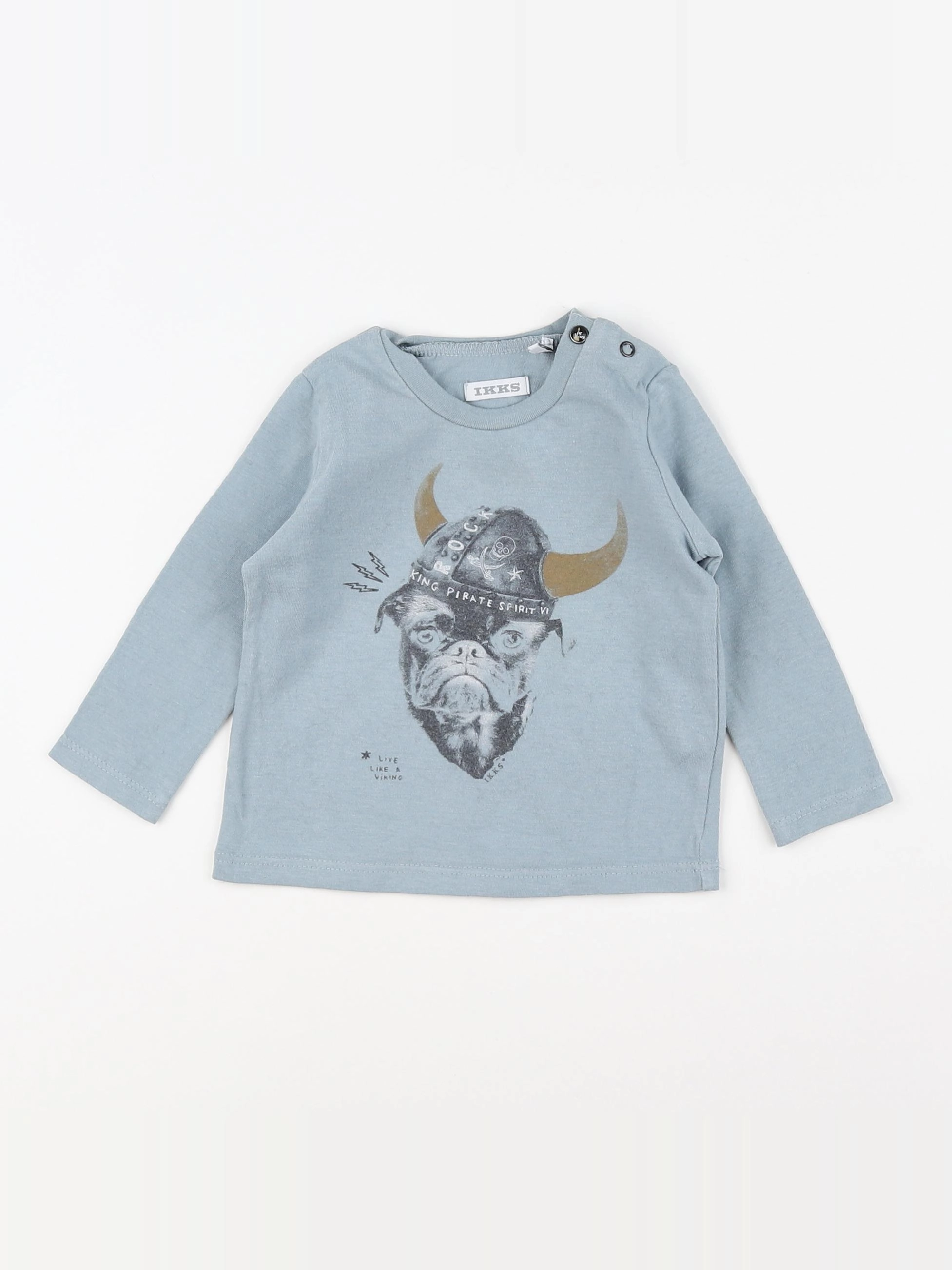 IKKS - tee-shirt vert, marron - 6 mois