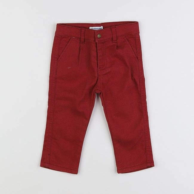 Vertbaudet - pantalon rouge - 12 mois