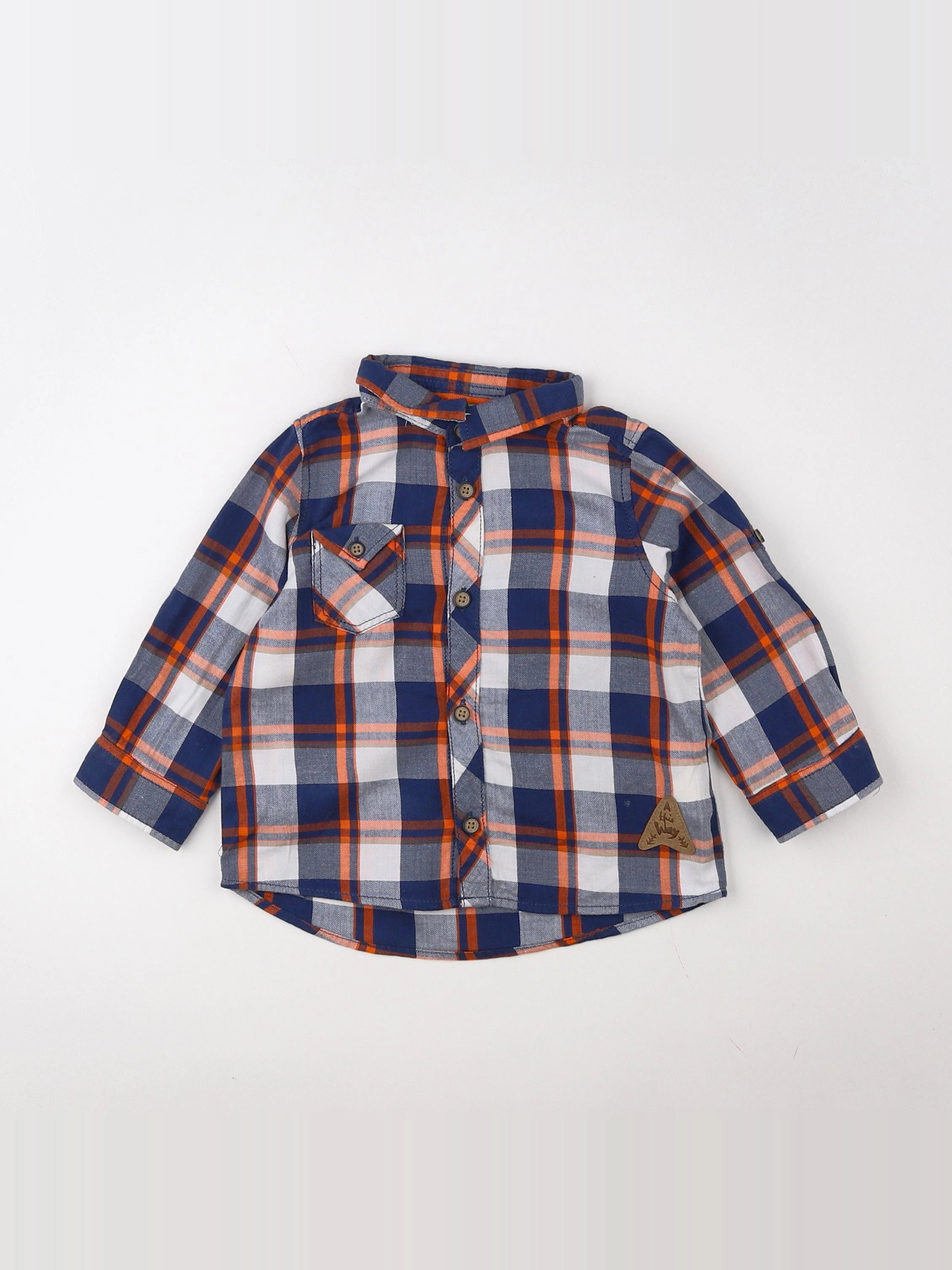 Tape à l'oeil - chemise bleu, orange - 12 mois