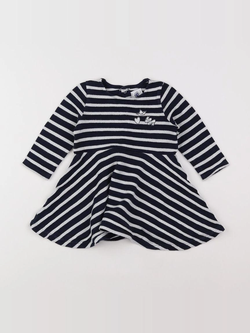 Petit Bateau - robe bleu, argent - 12 mois