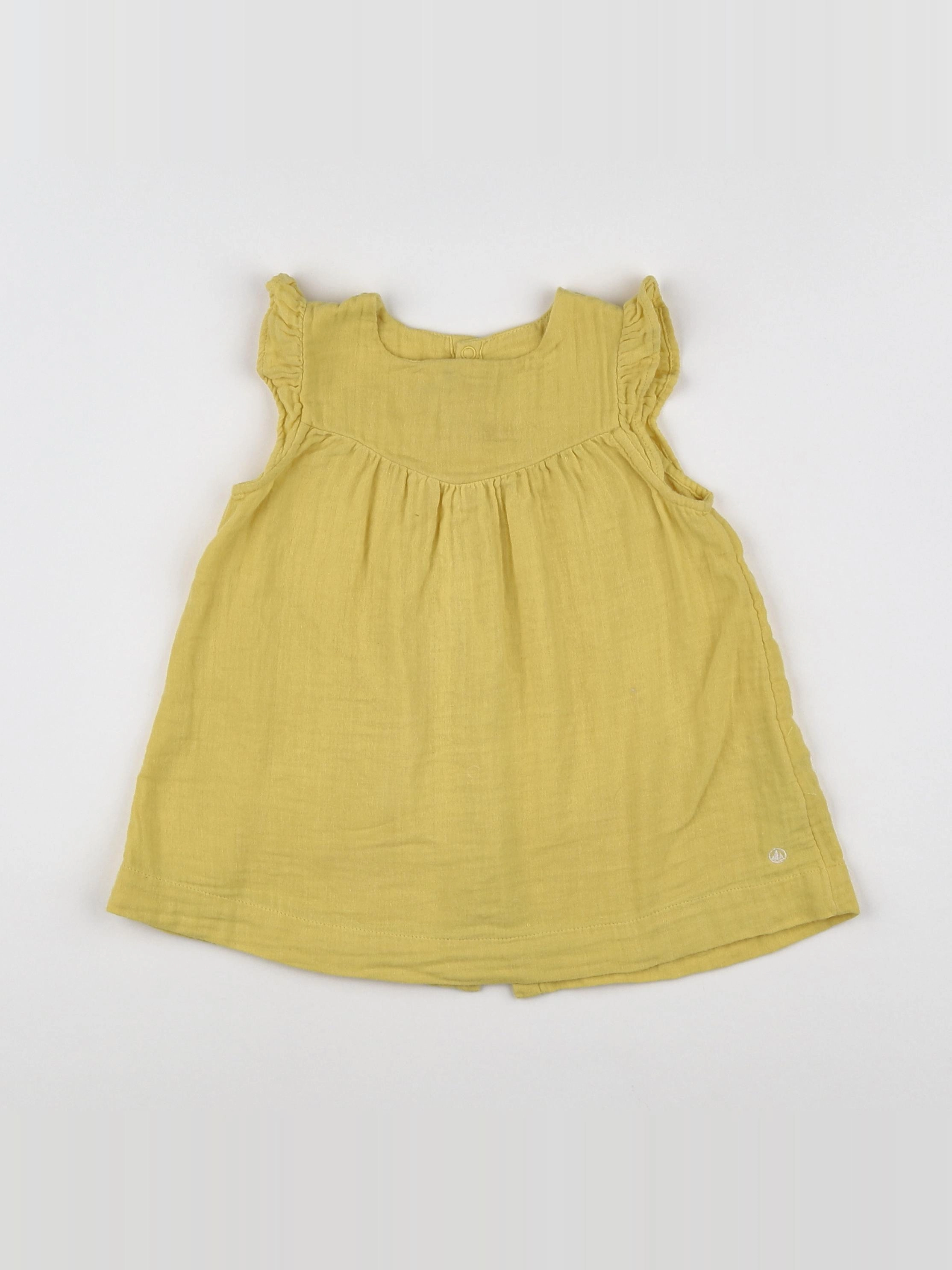 Petit Bateau - robe jaune - 12 mois