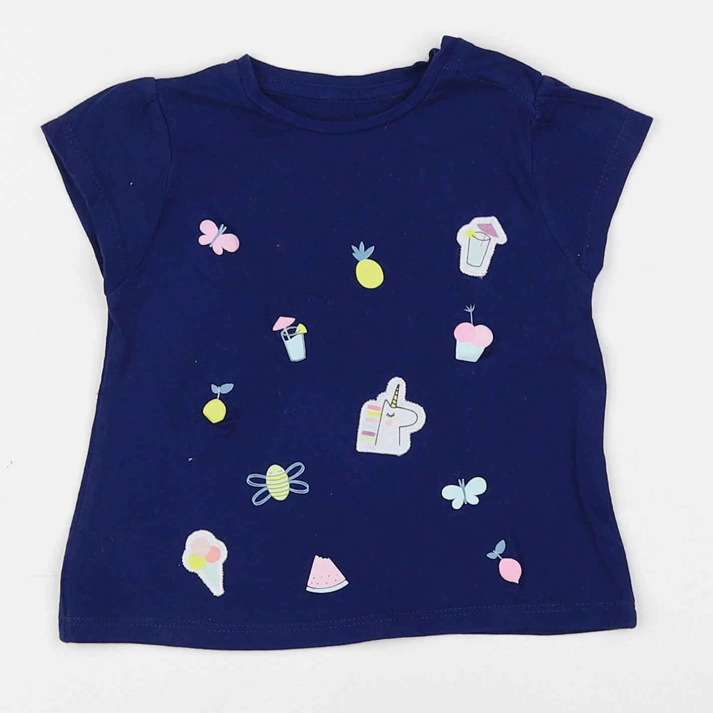 Vertbaudet - tee-shirt bleu - 6 mois