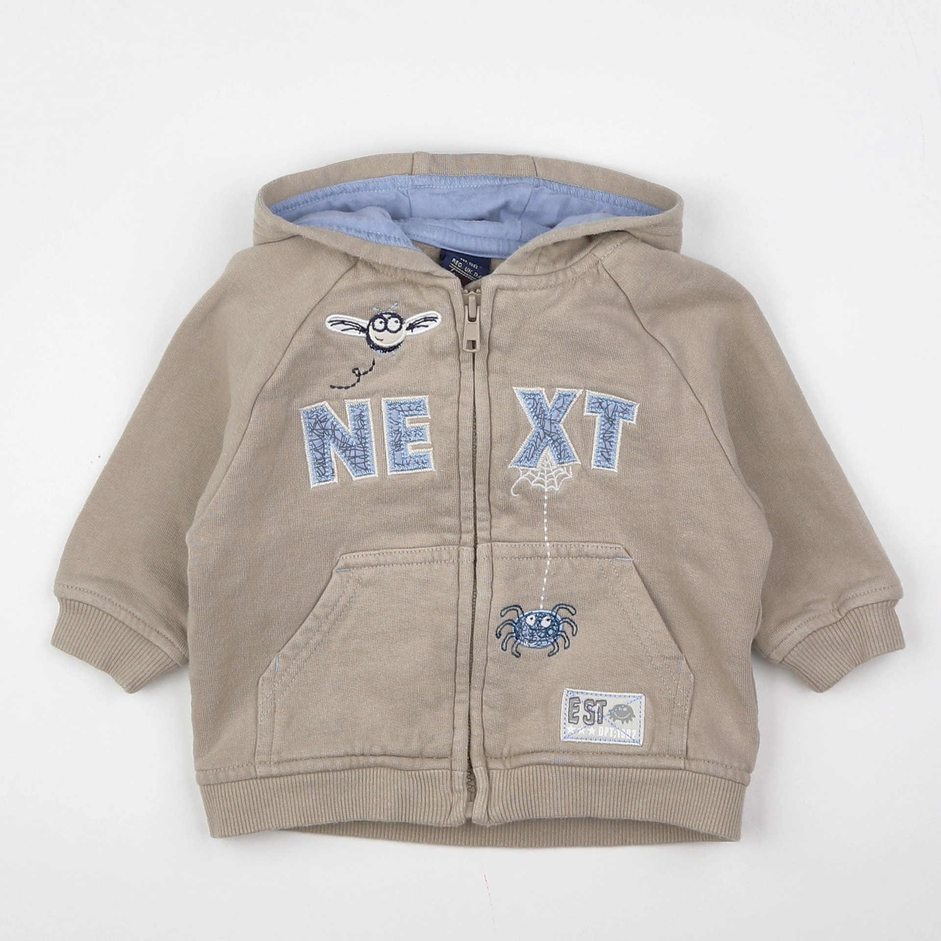 Next - sweat imprimé au dos bleu, beige - 3/6 mois