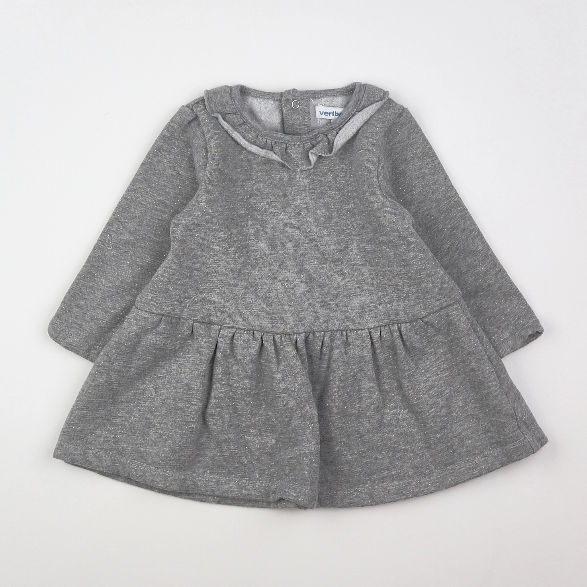 Vertbaudet - robe gris - 12 mois