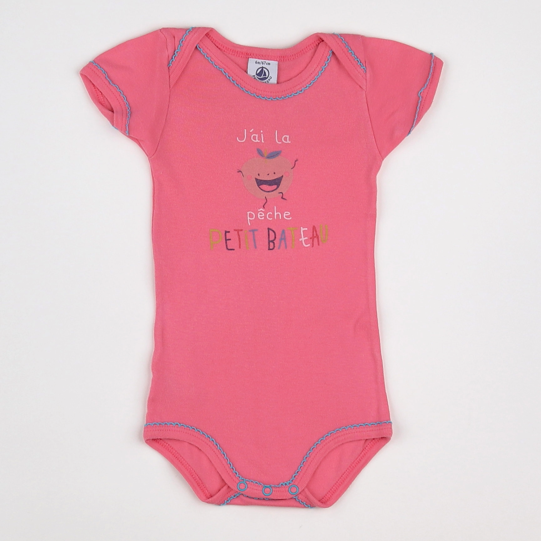 Petit Bateau - body rose - 6 mois