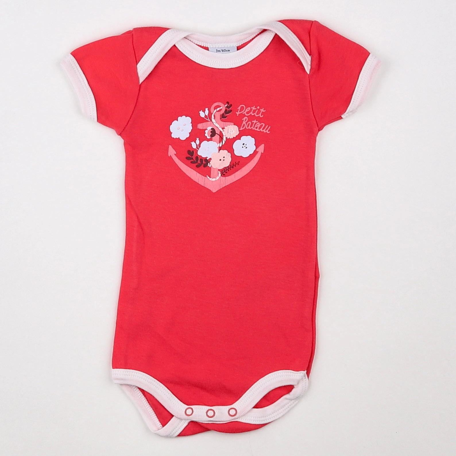Petit Bateau - body rose - 3 mois