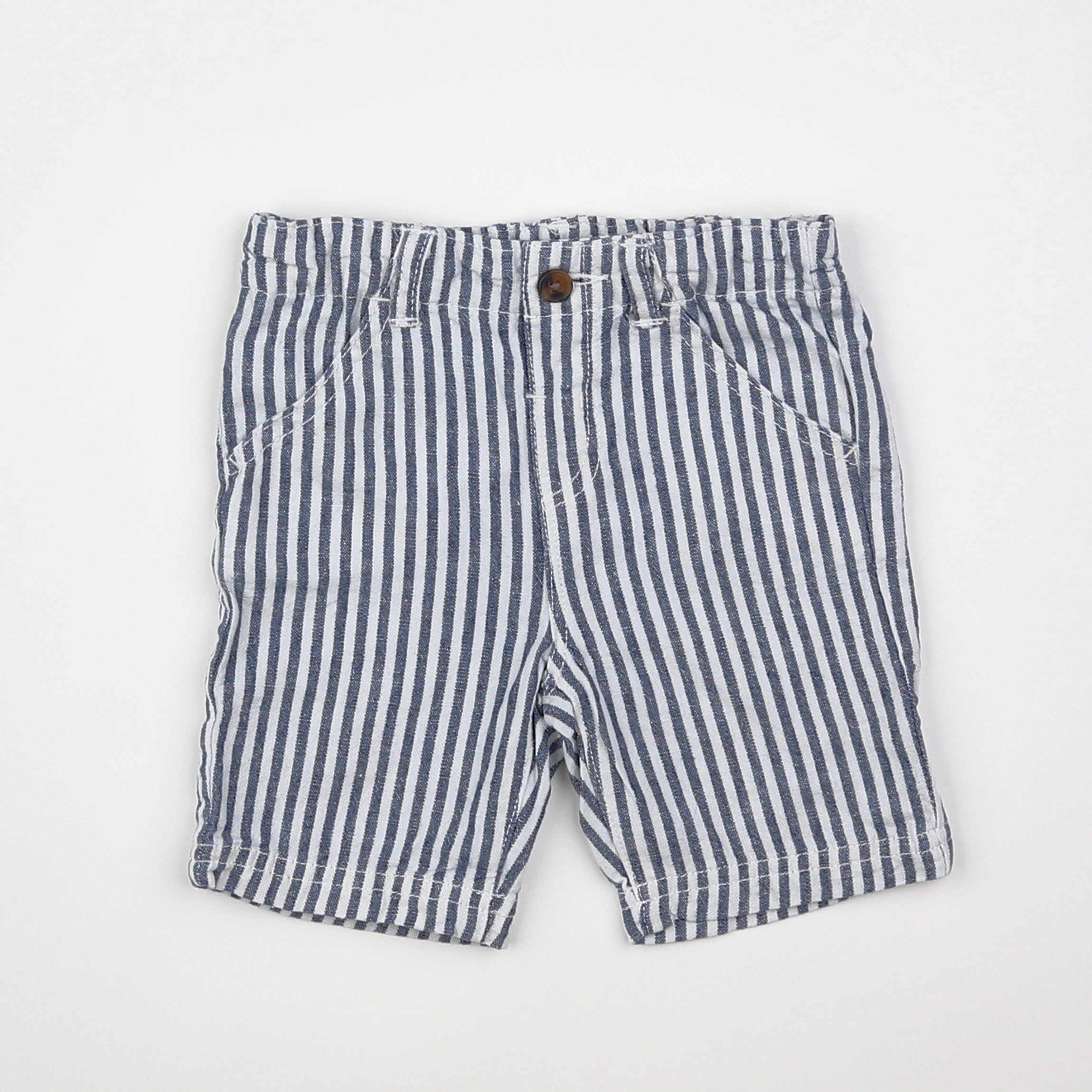 Boutchou - short bleu, blanc - 6 mois