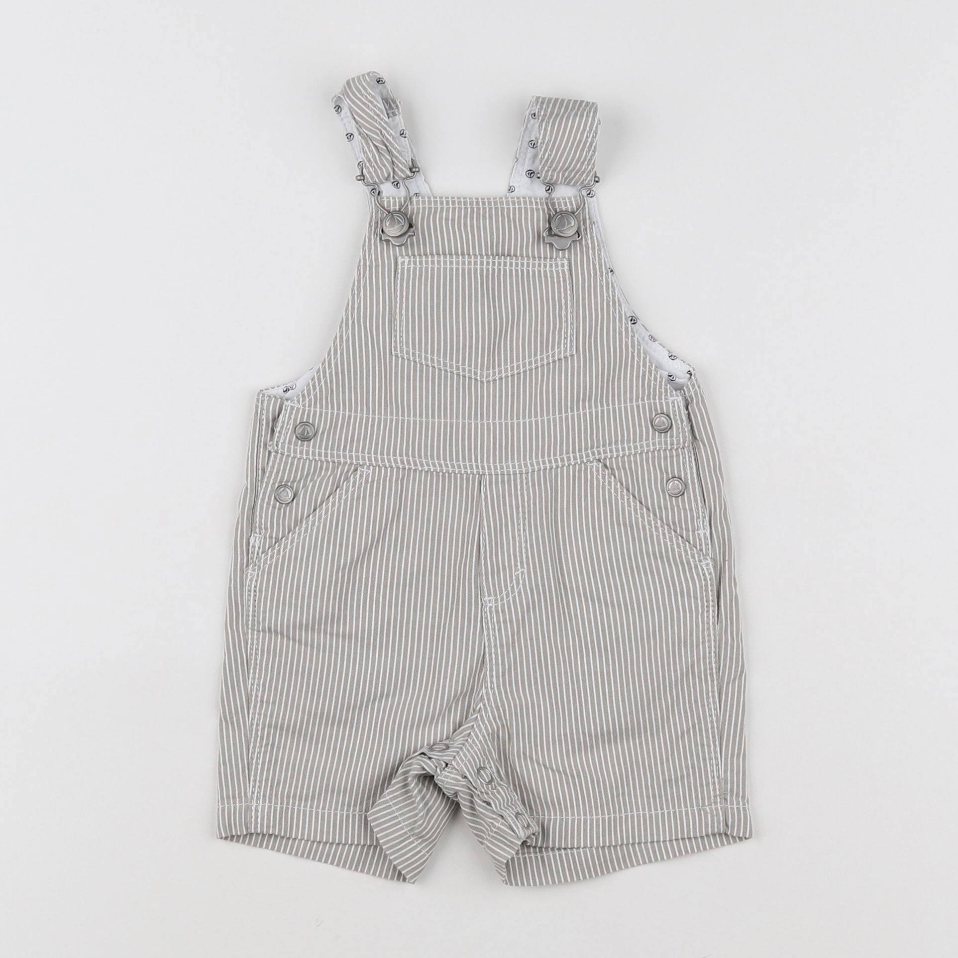 Petit Bateau - salopette blanc, marron - 3 mois