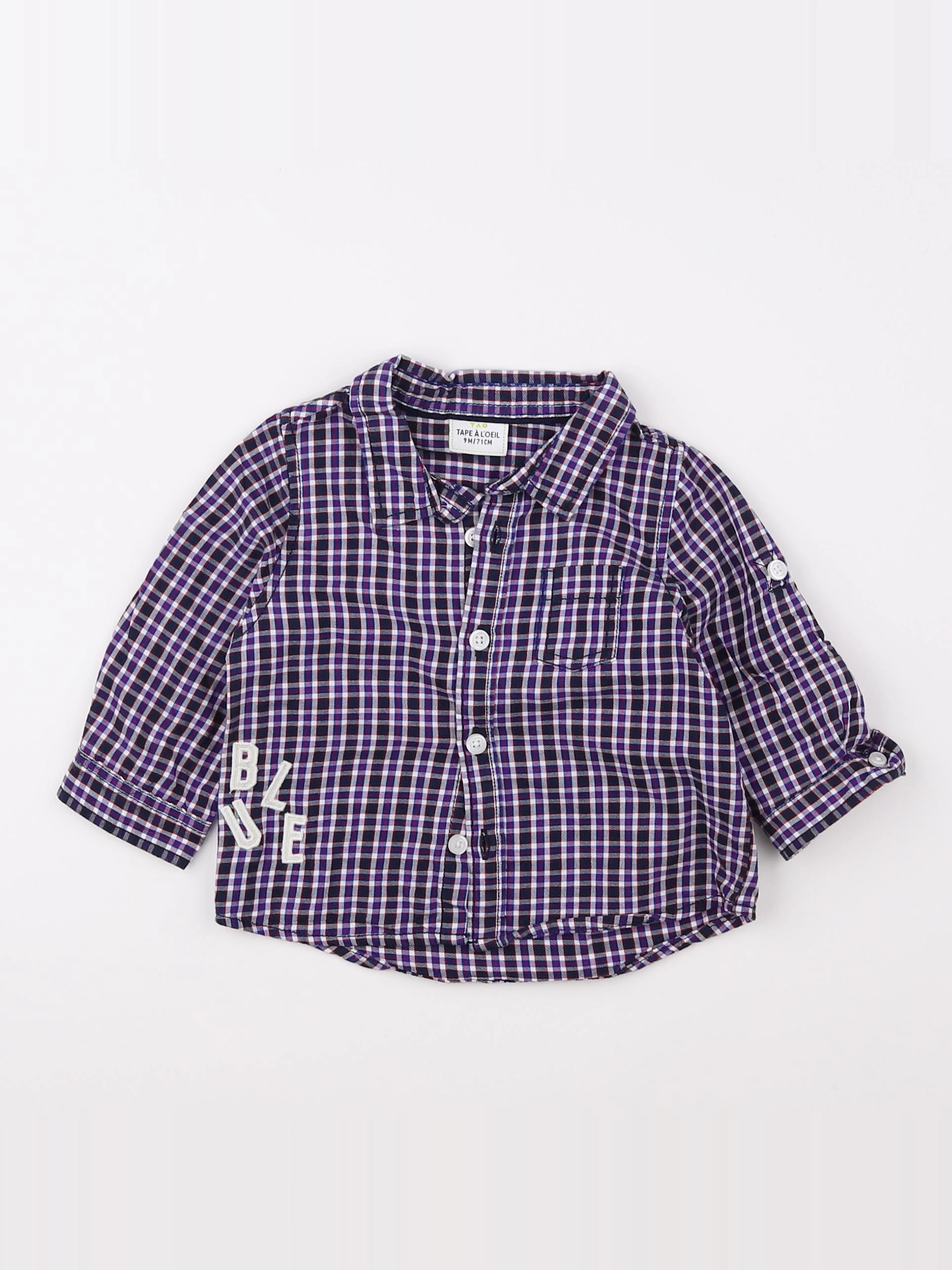 Tape à l'oeil - chemise bleu, blanc - 9 mois