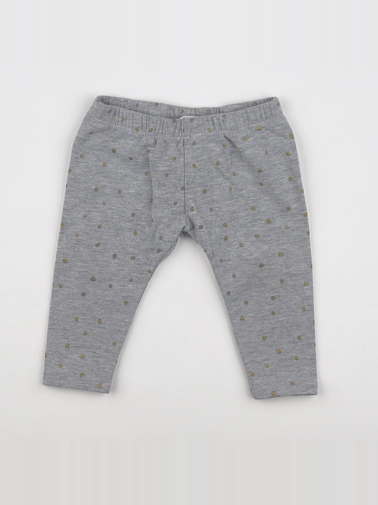 Zara - legging gris, or - 6/9 mois
