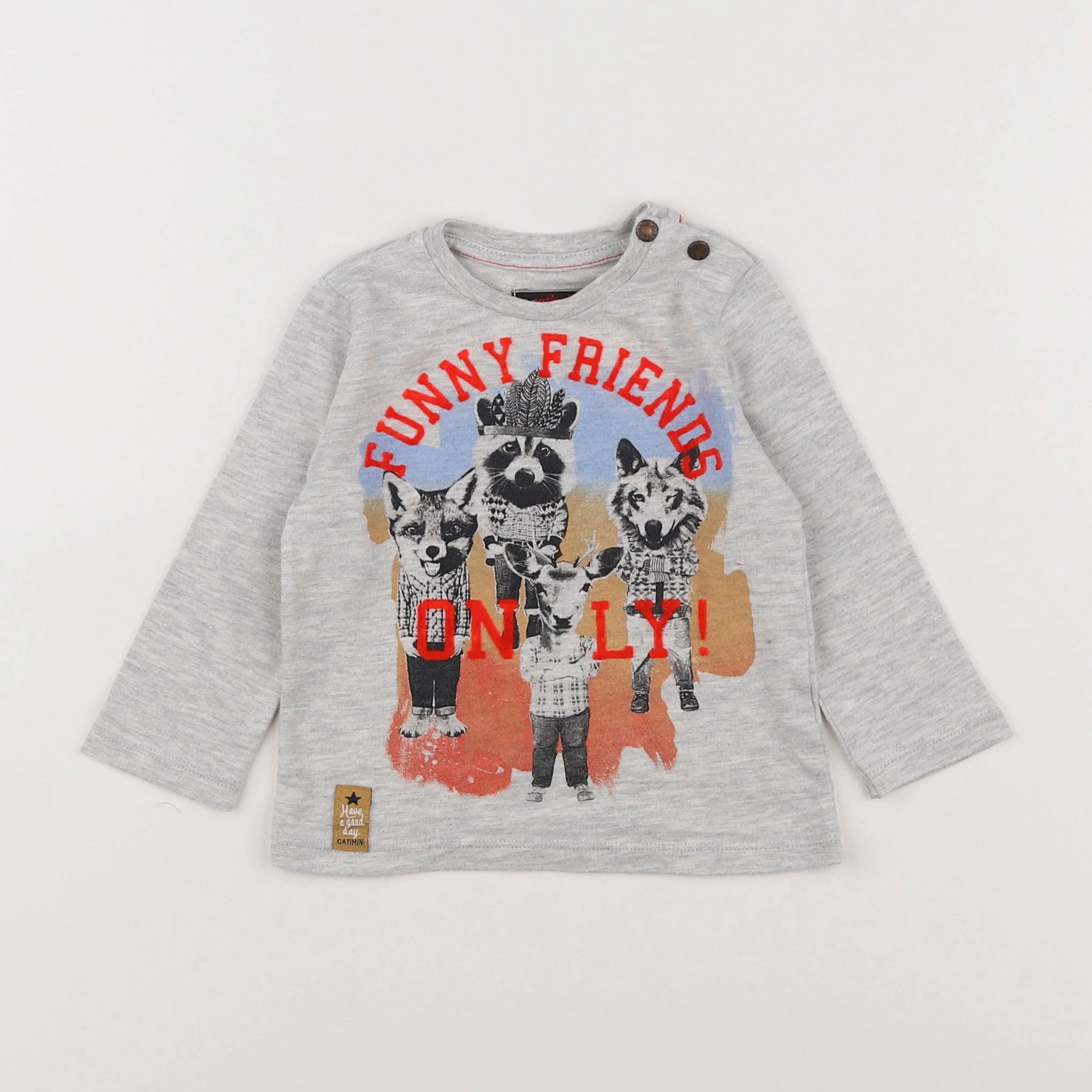 Catimini - tee-shirt gris - 12 mois