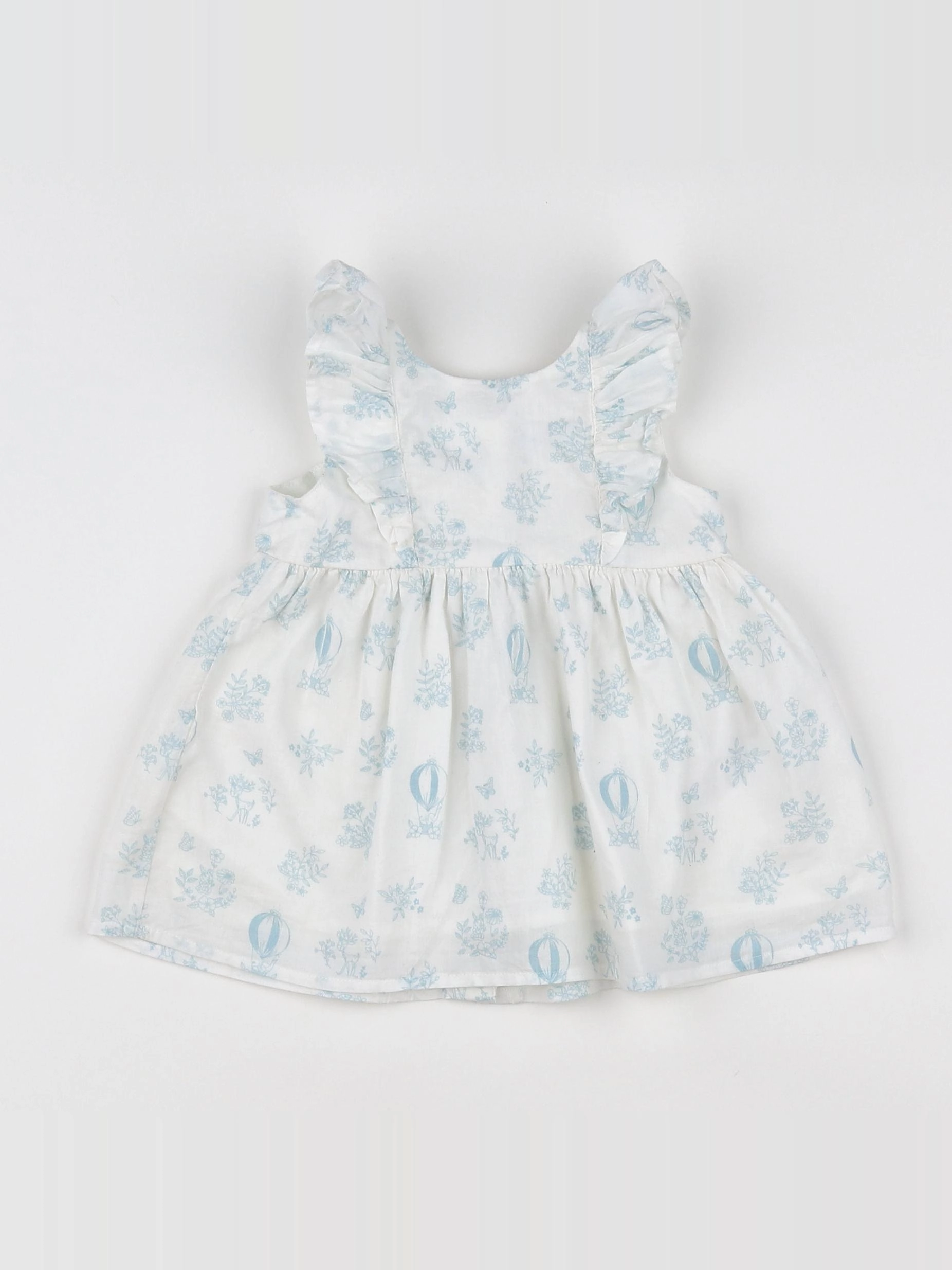 Vertbaudet - robe blanc, bleu - 3 mois