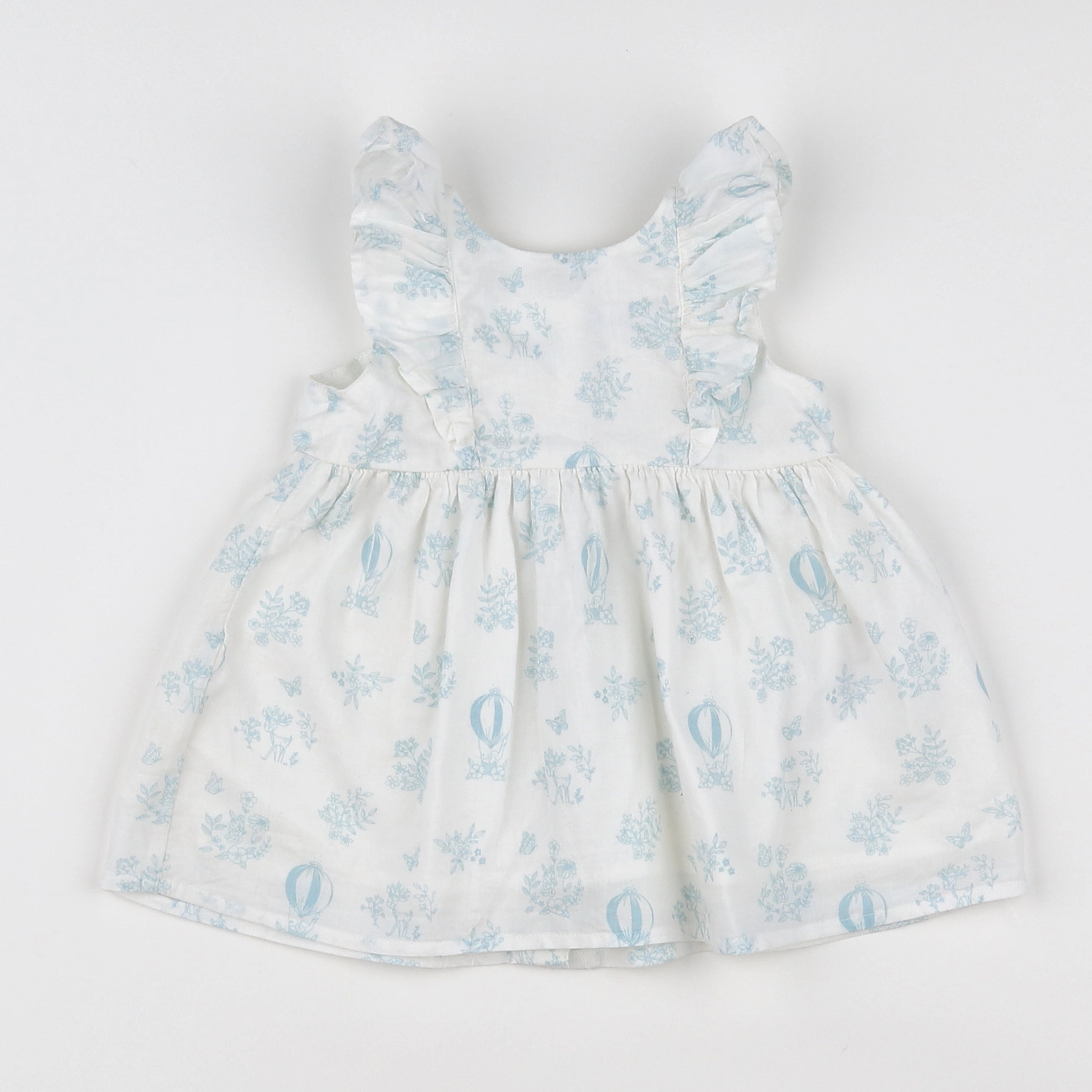 Vertbaudet - robe blanc, bleu - 3 mois